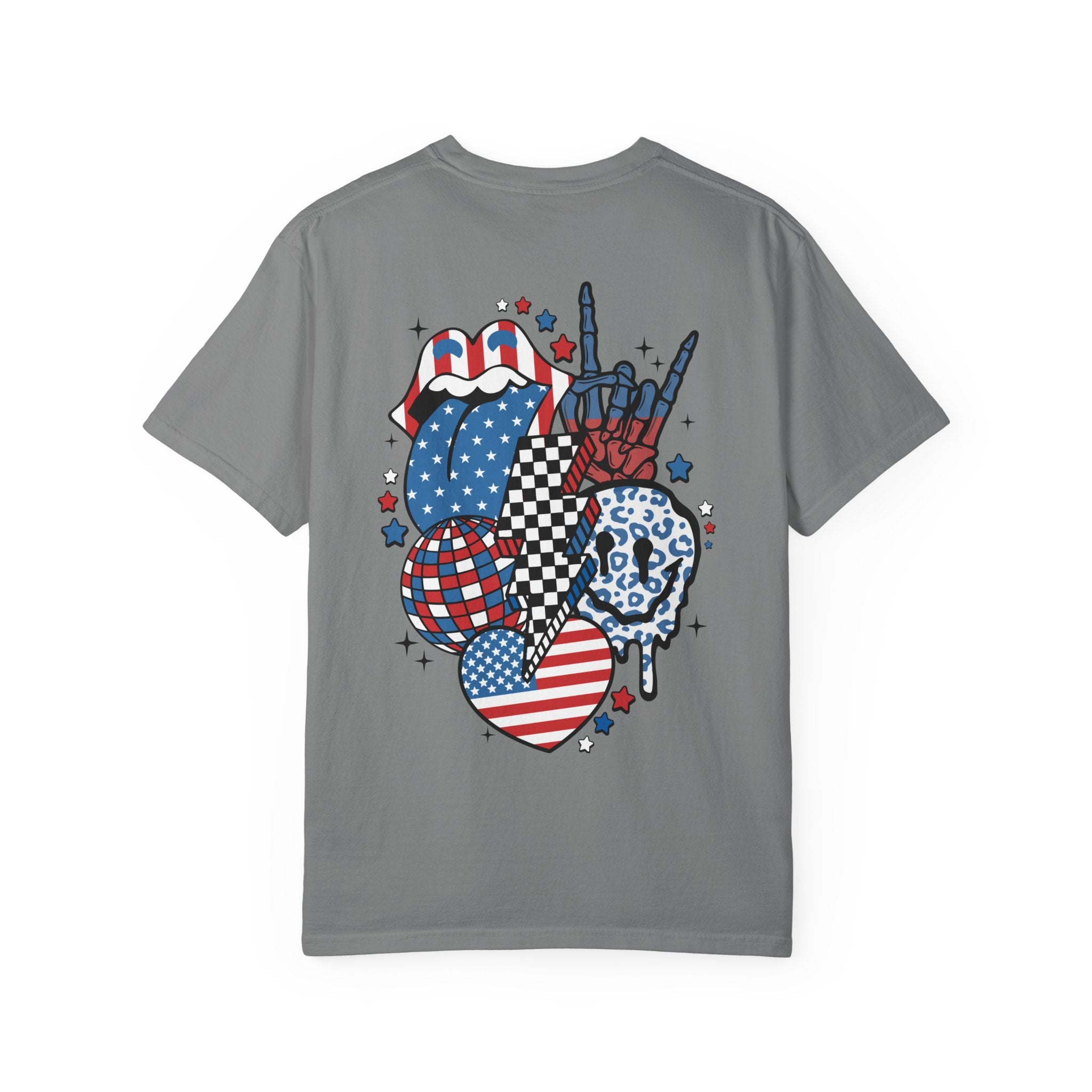 American Flag Rock Tongue T-Shirt