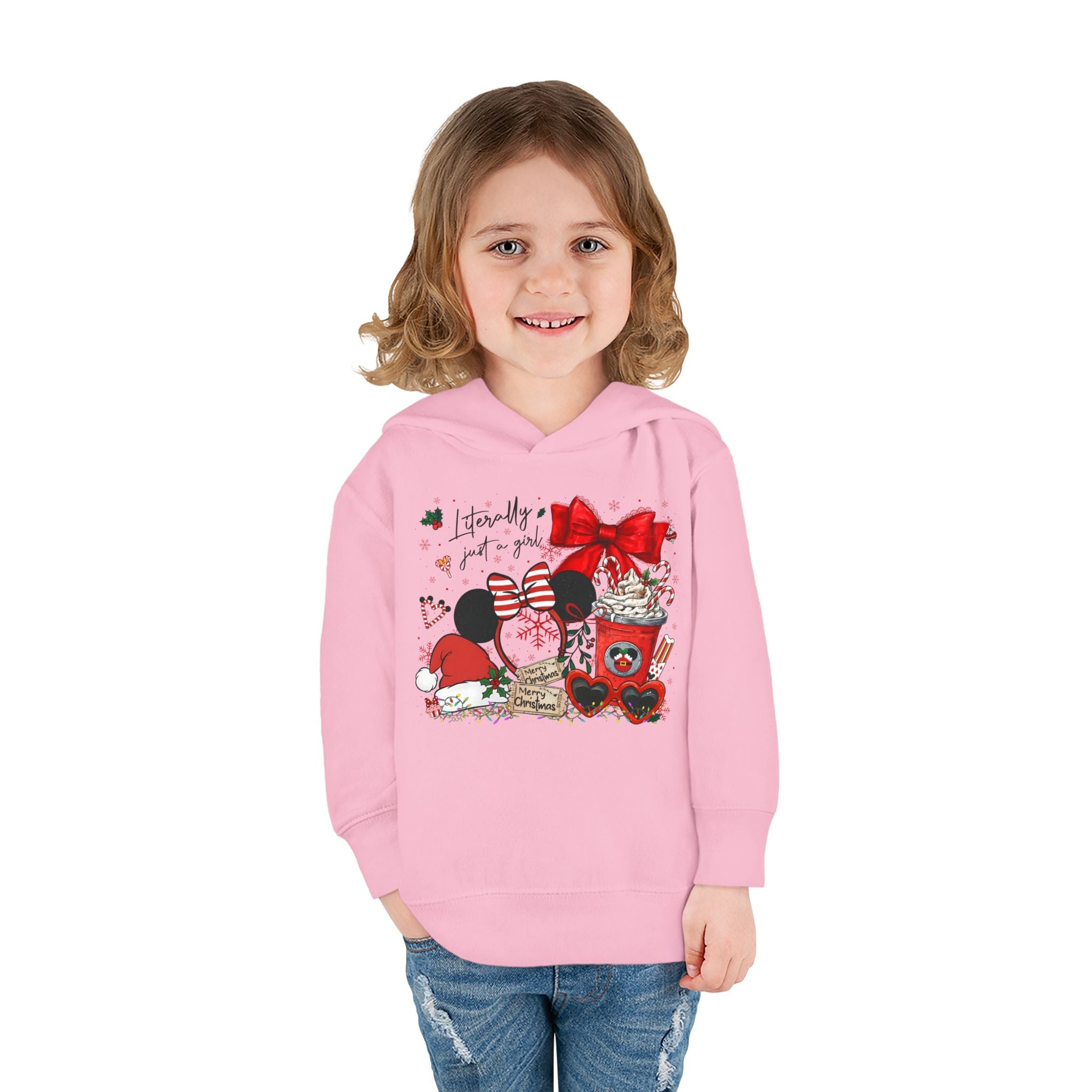 Toddler Hoodie - Christmas Minnie Gift Set Graphic ("Holidays just for me")