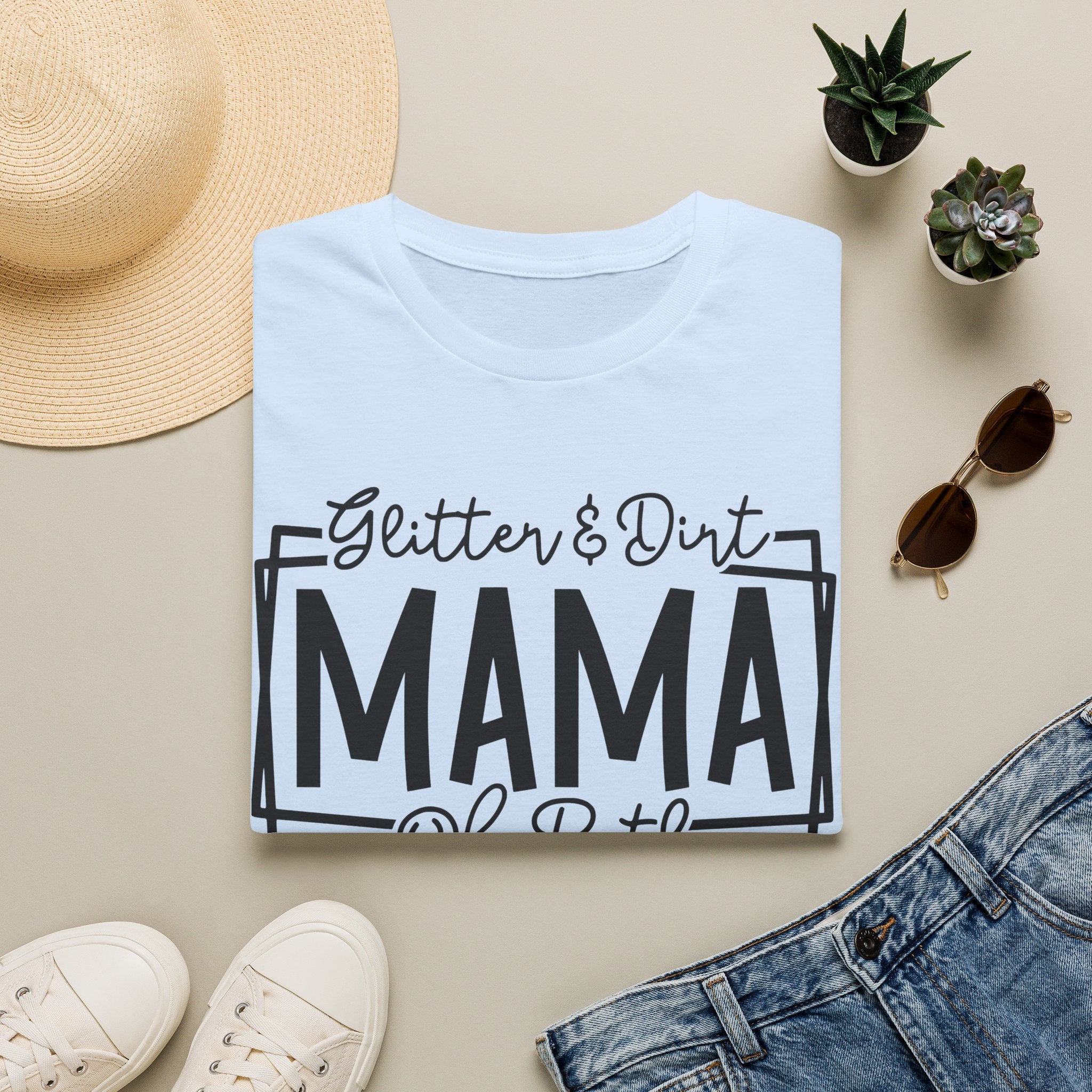 Mama of Both T-Shirt — "Glitter & Dirt" Mom Tee