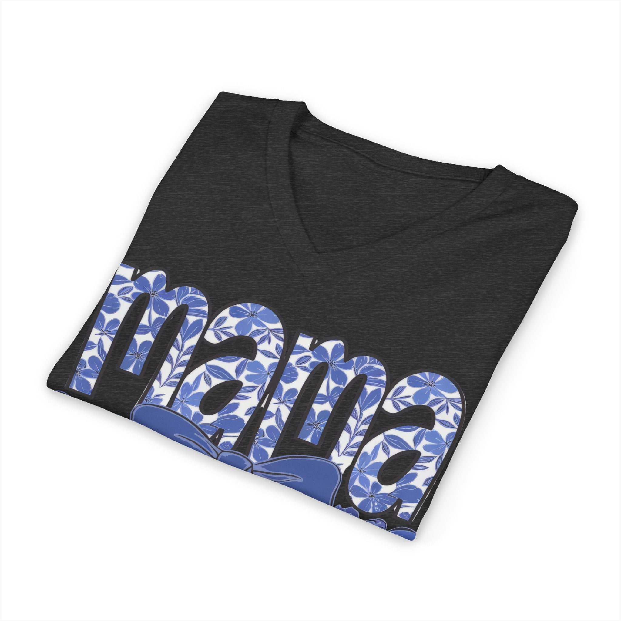Mama Floral Bow V-Neck Tee — Mothers Day Gift Tee