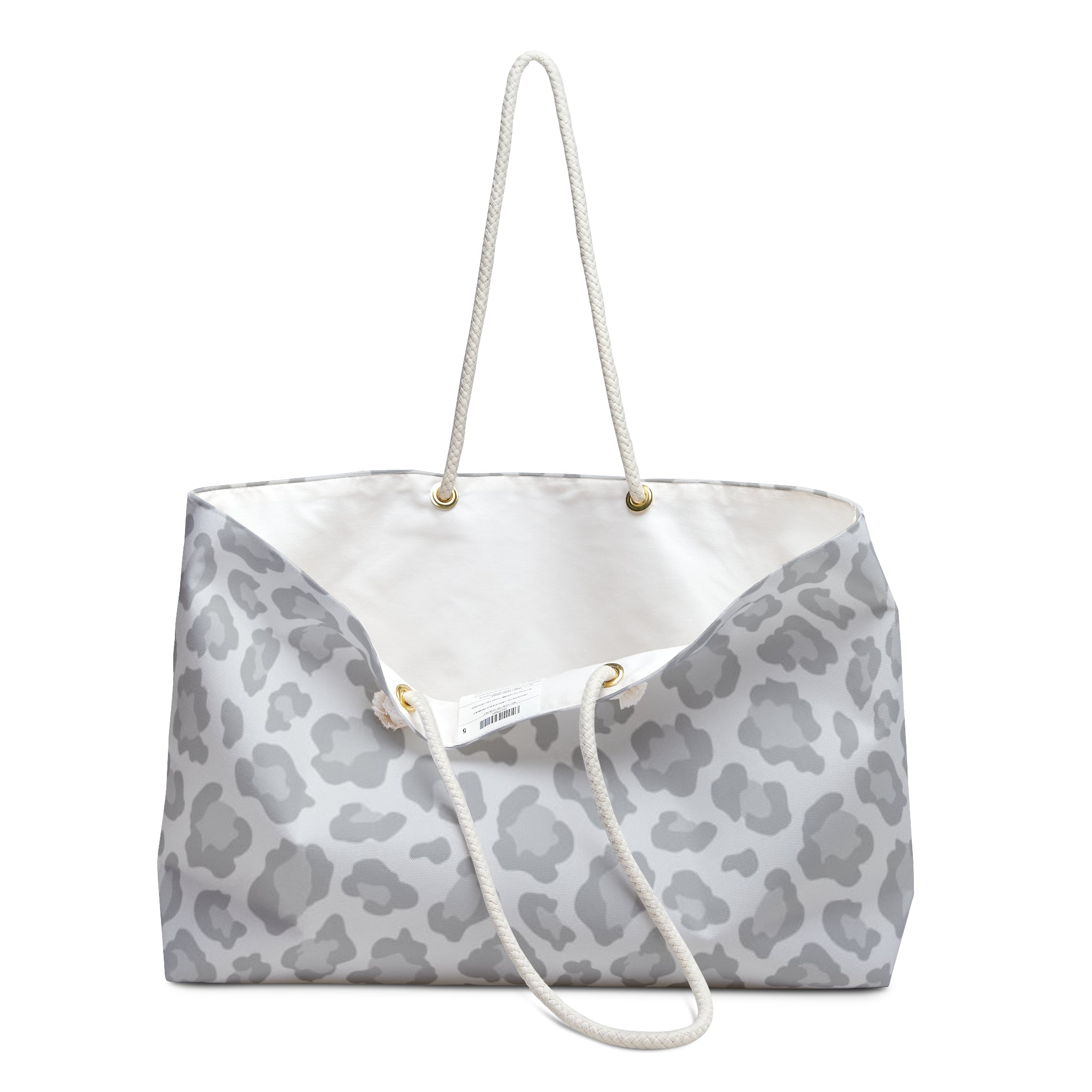 Gray Leopard Print Weekender Bag