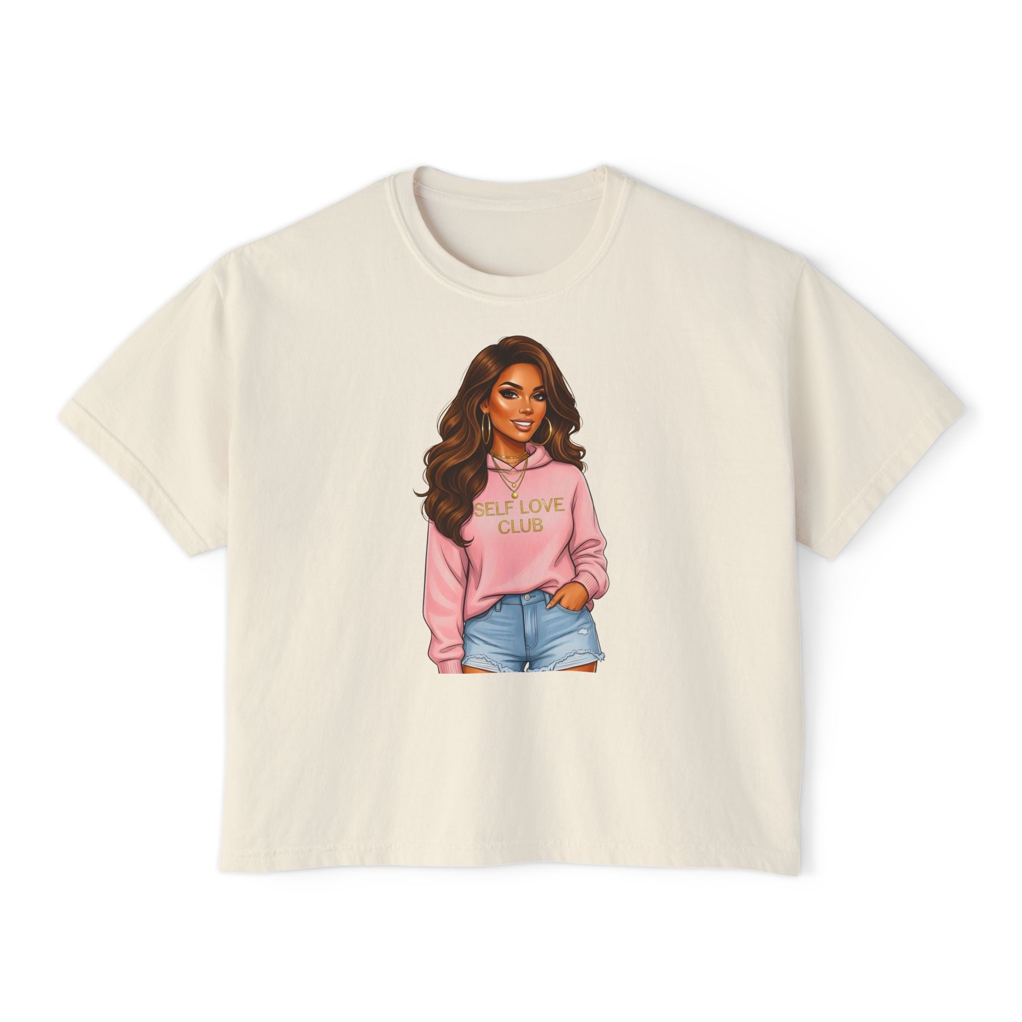 Self Love Club Boxy Tee — Women’s Graphic Cropped T-Shirt