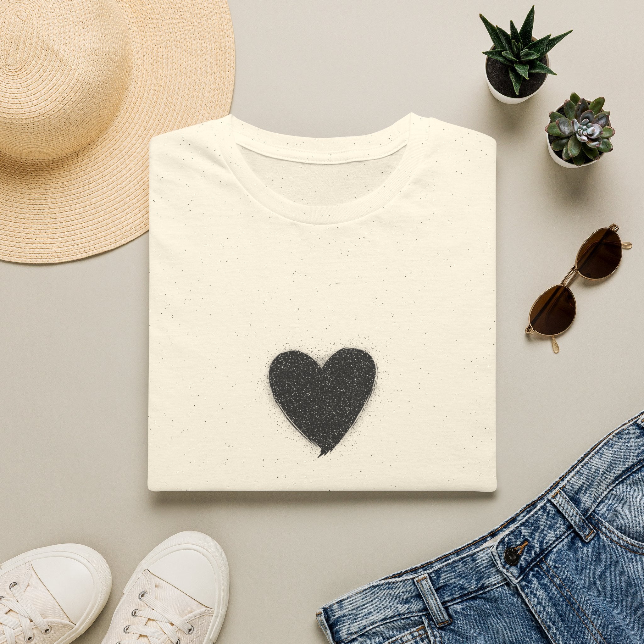 Distressed Black Heart T-Shirt