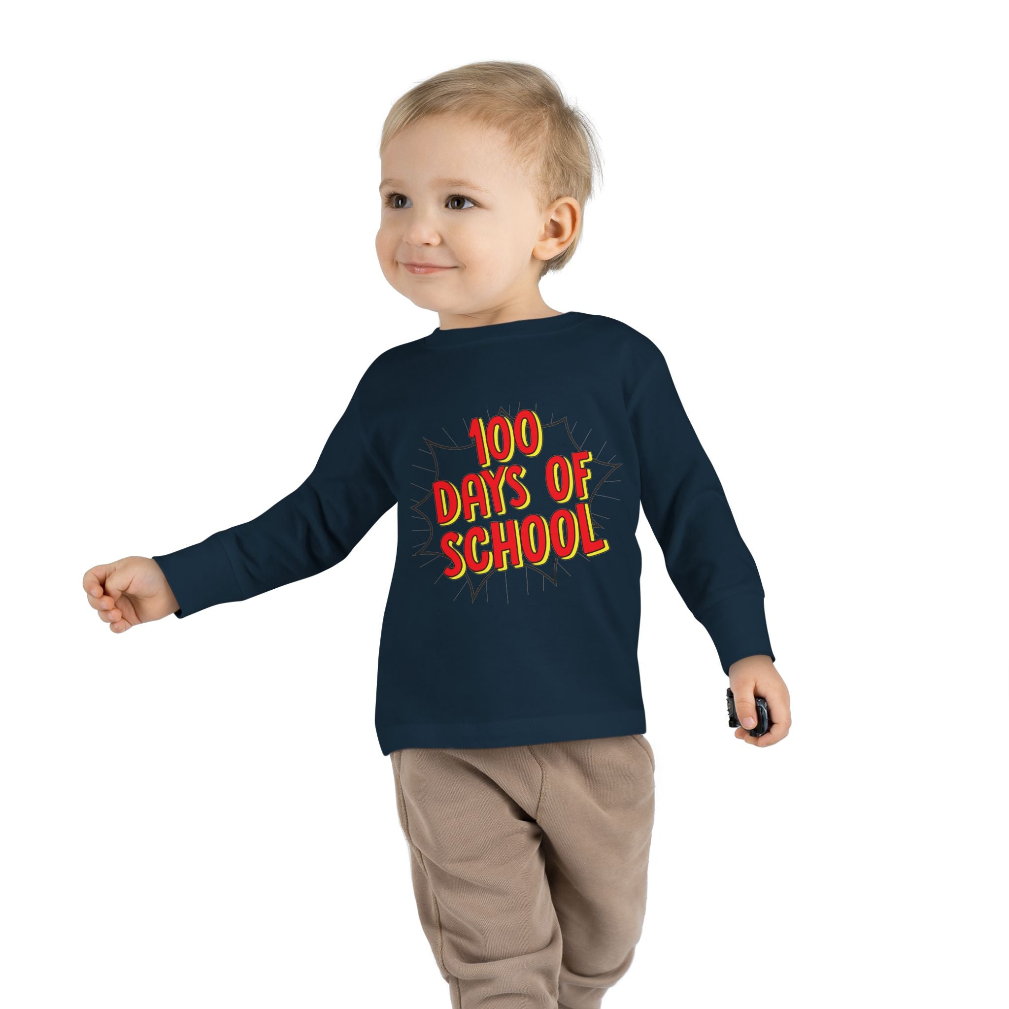 Toddler Long Sleeve Tee: "100 Days of School" Celebration Shirt
