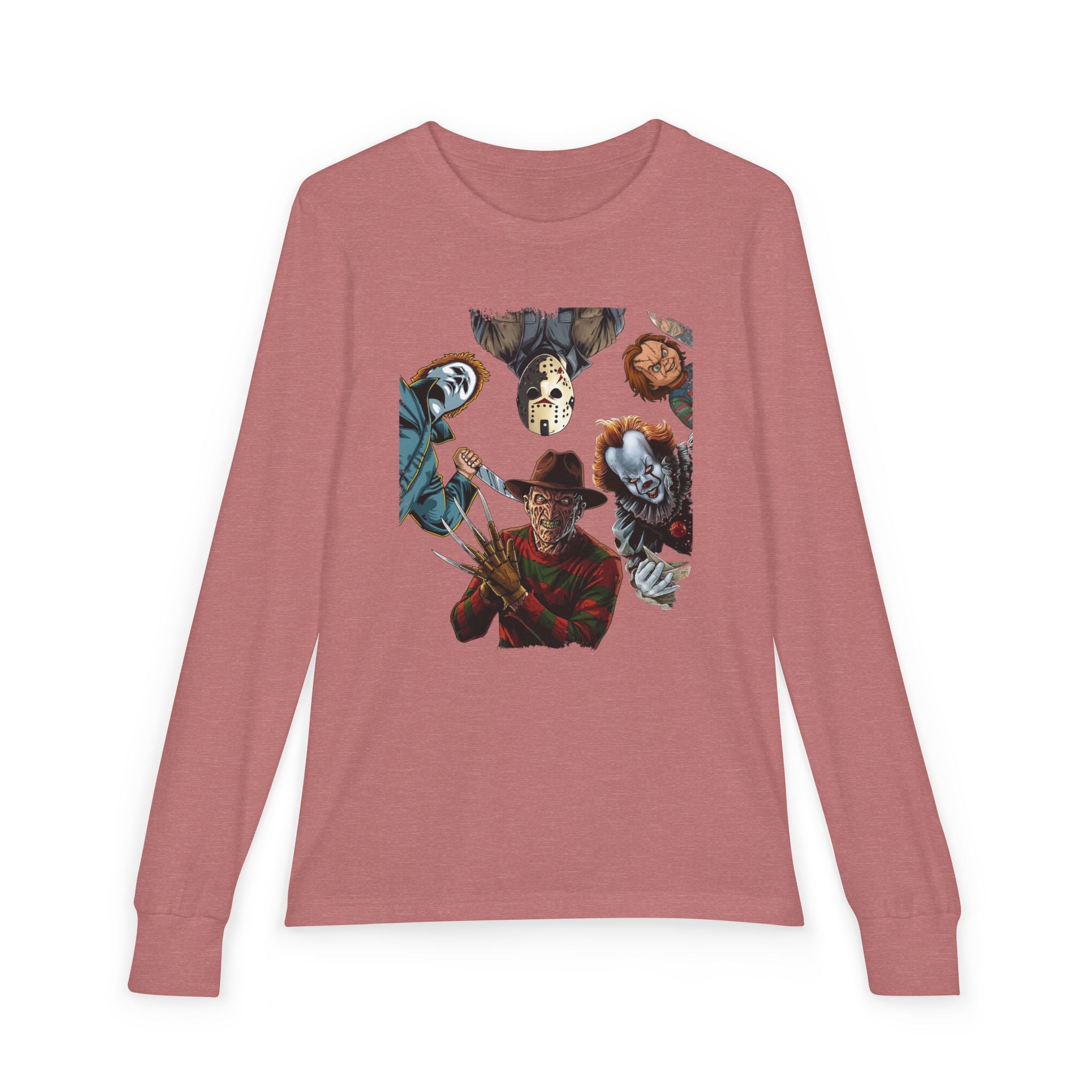 Horror Icons Youth Long Sleeve Tee - Freddy, Jason & More Graphic