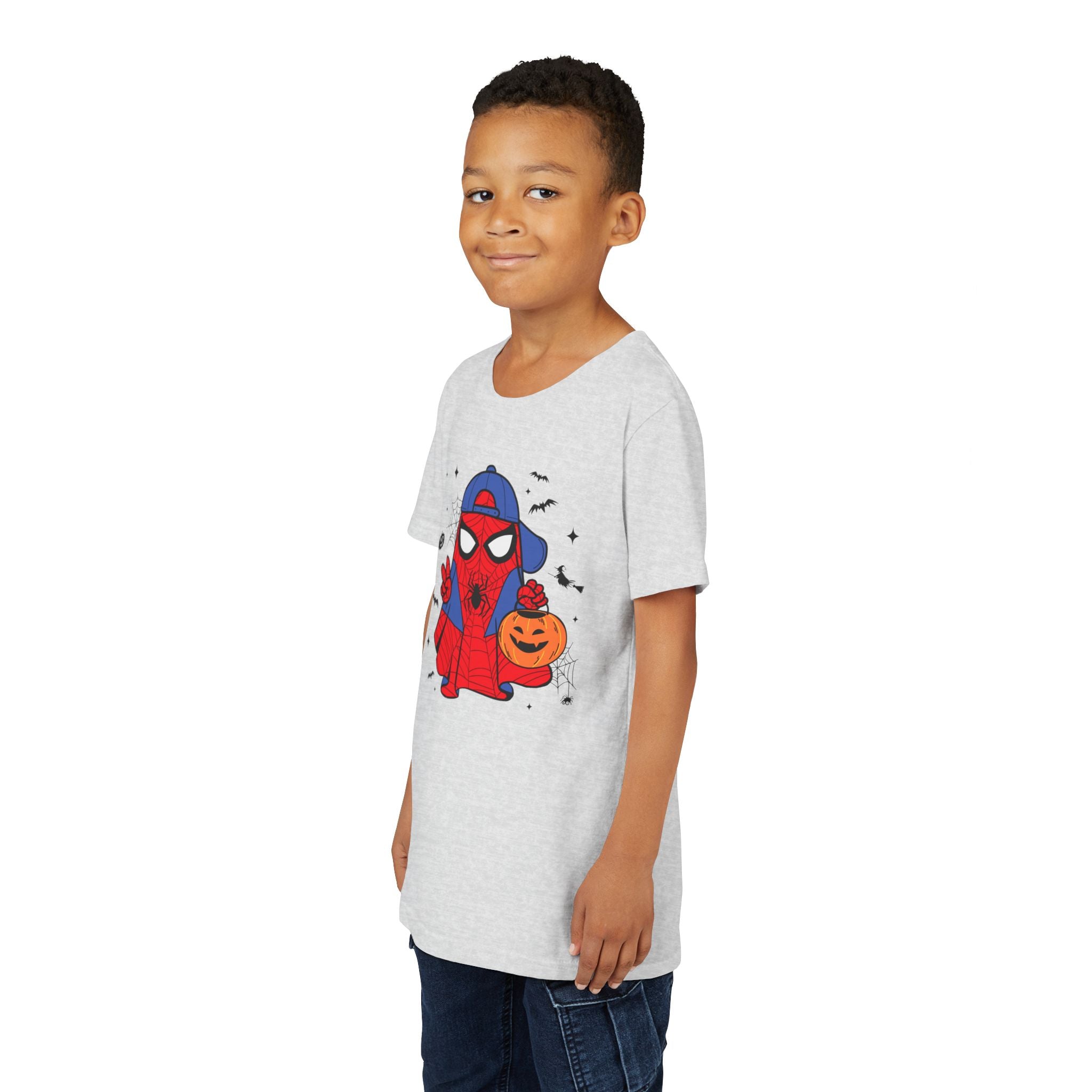 Kids Halloween Spider Superhero Tee – Cute Trick-or-Treat Pumpkin Design