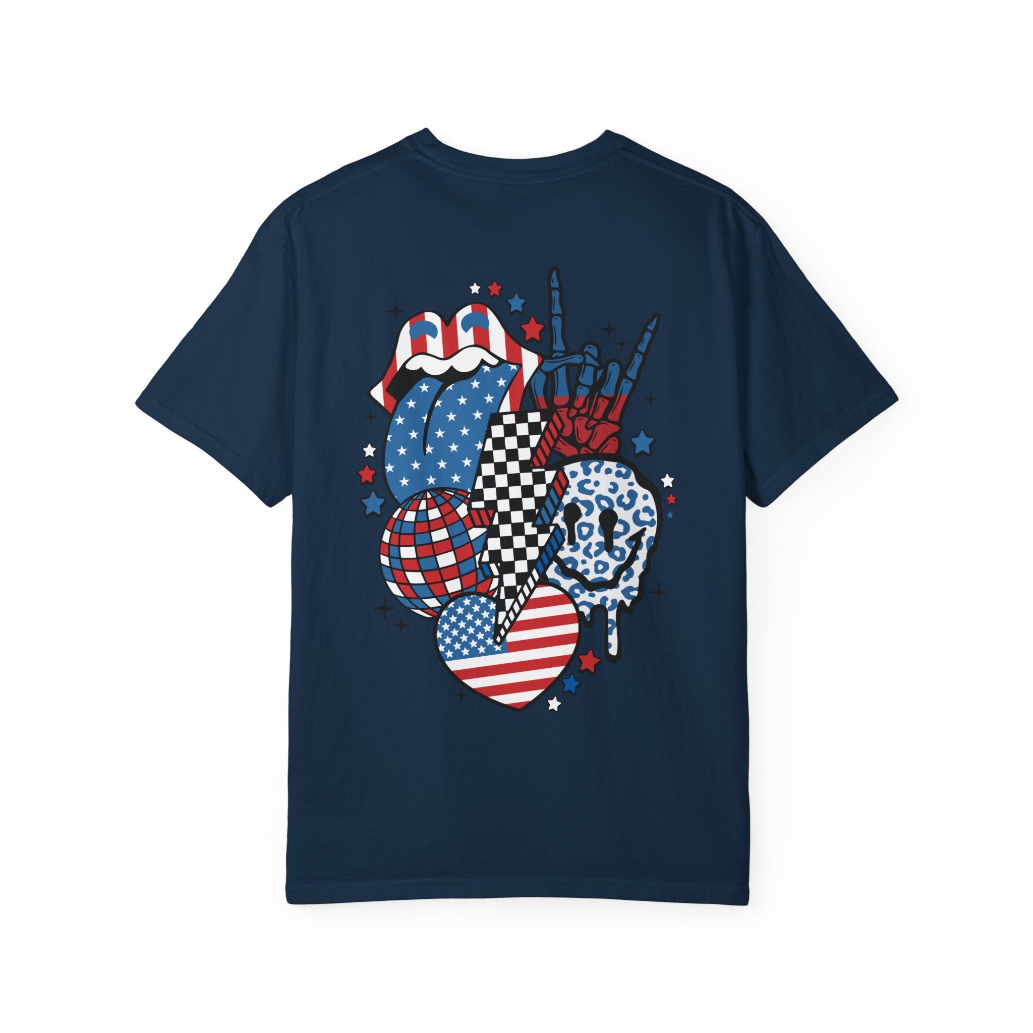 American Flag Rock Tongue T-Shirt