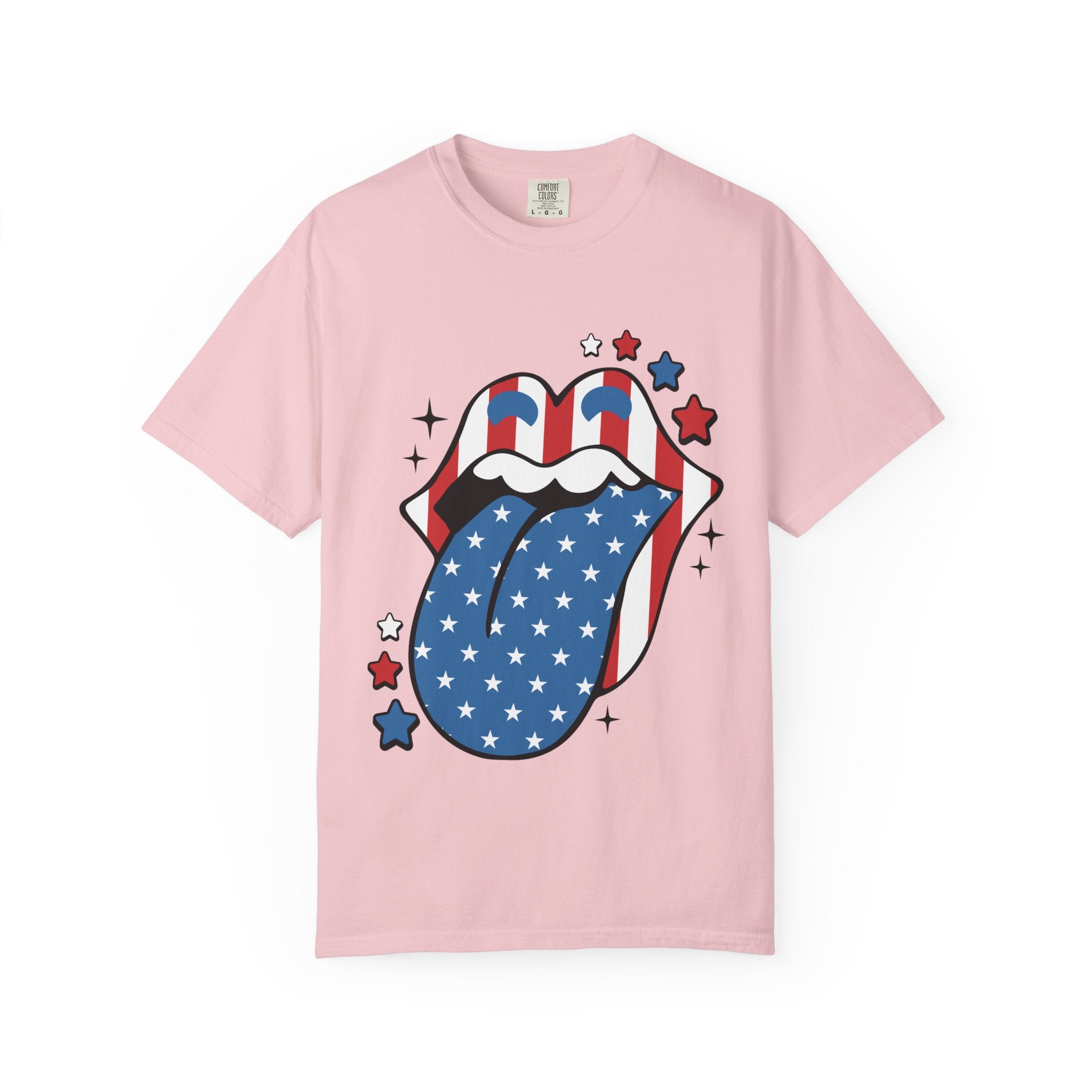 American Flag Rock Tongue T-Shirt