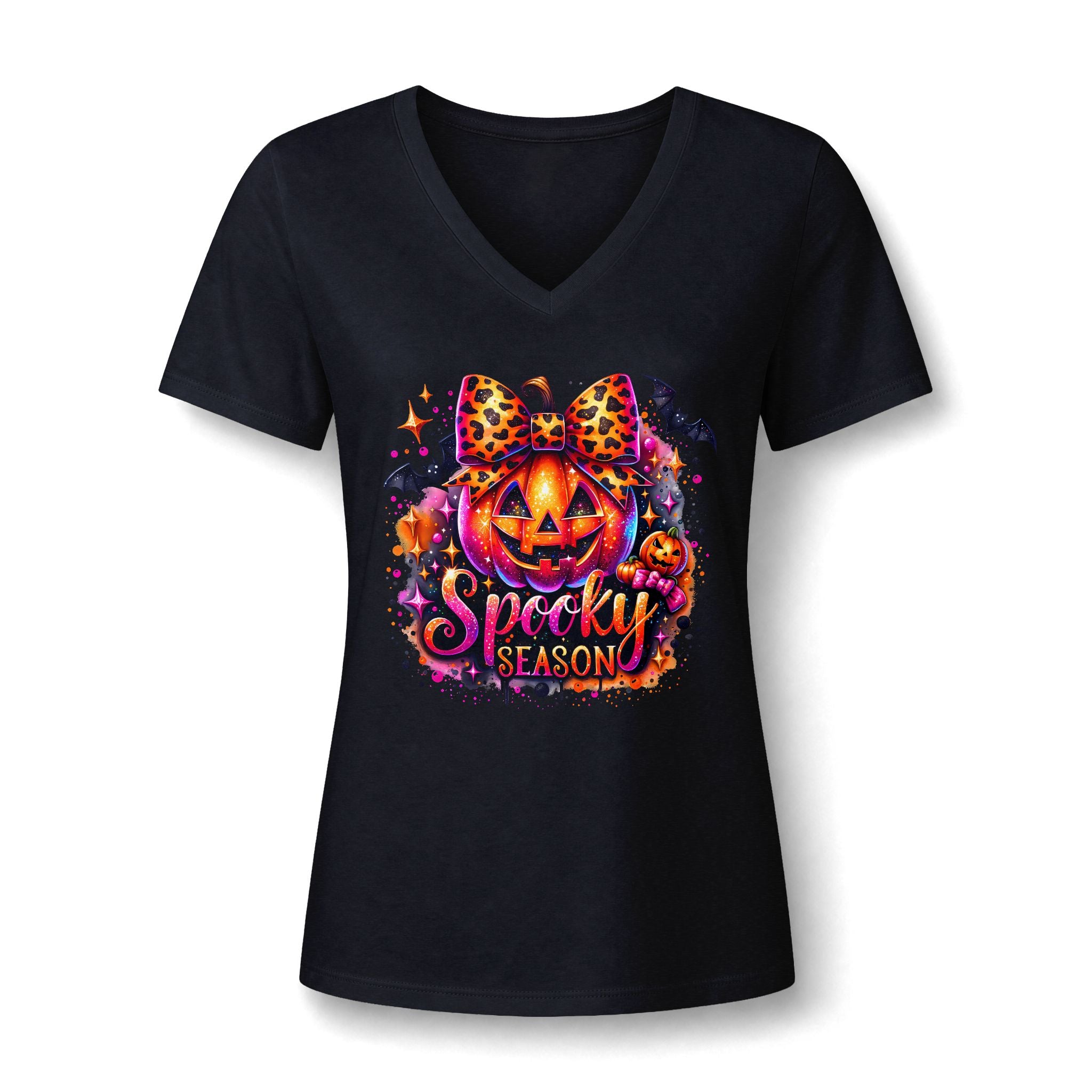 Spooky Season Pumpkin V-Neck Tee