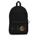 Mexican Flag Heartbeat Backpack — Mexico Eagle Emblem Travel Bag