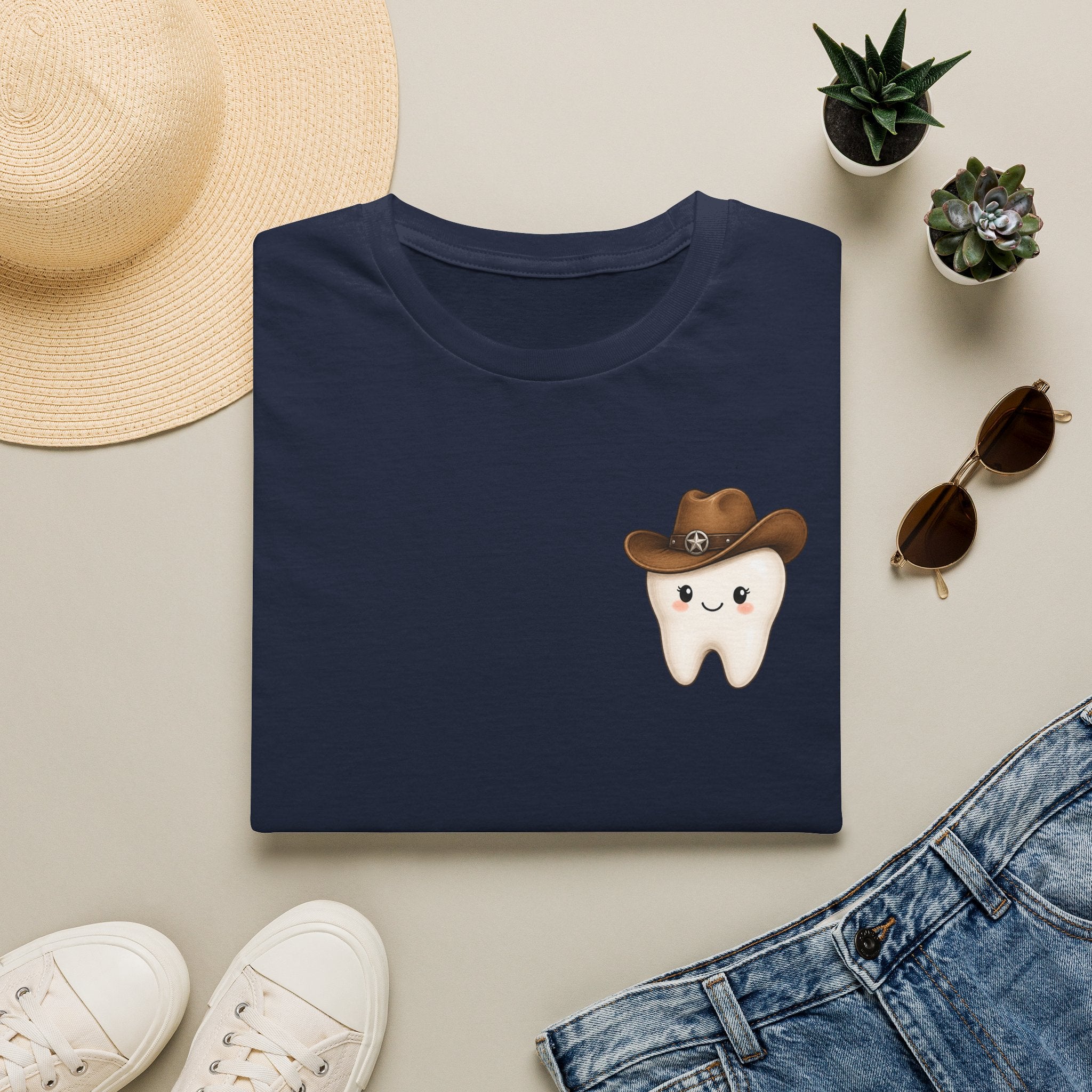 Cowboy Tooth Tee — Cute Western Dental Graphic T-Shirt