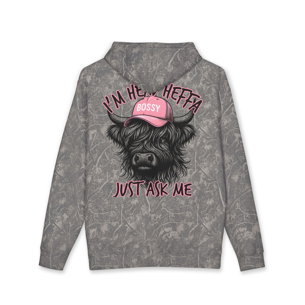 Bossy Heffa Hoodie — "I’m Her Heffa Just Ask Me" Highland Cow Pullover