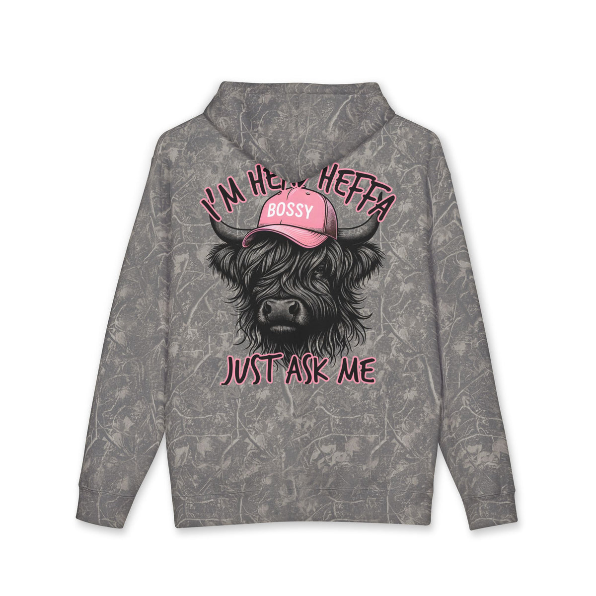 Bossy Heffa Hoodie — "I’m Her Heffa Just Ask Me" Highland Cow Pullover
