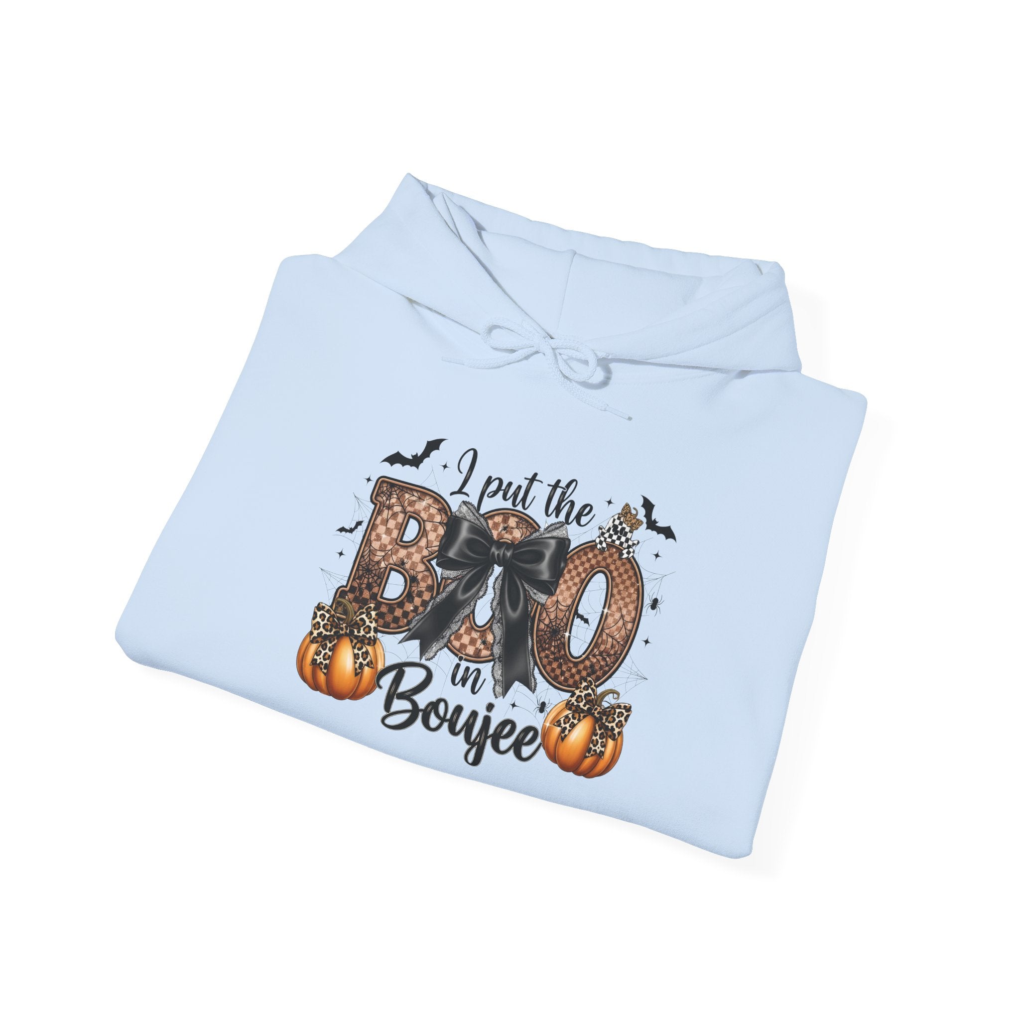 Halloween 'I Put the Boo in Boujee' Hoodie — Pumpkin Bat Spooky Chic Pullover