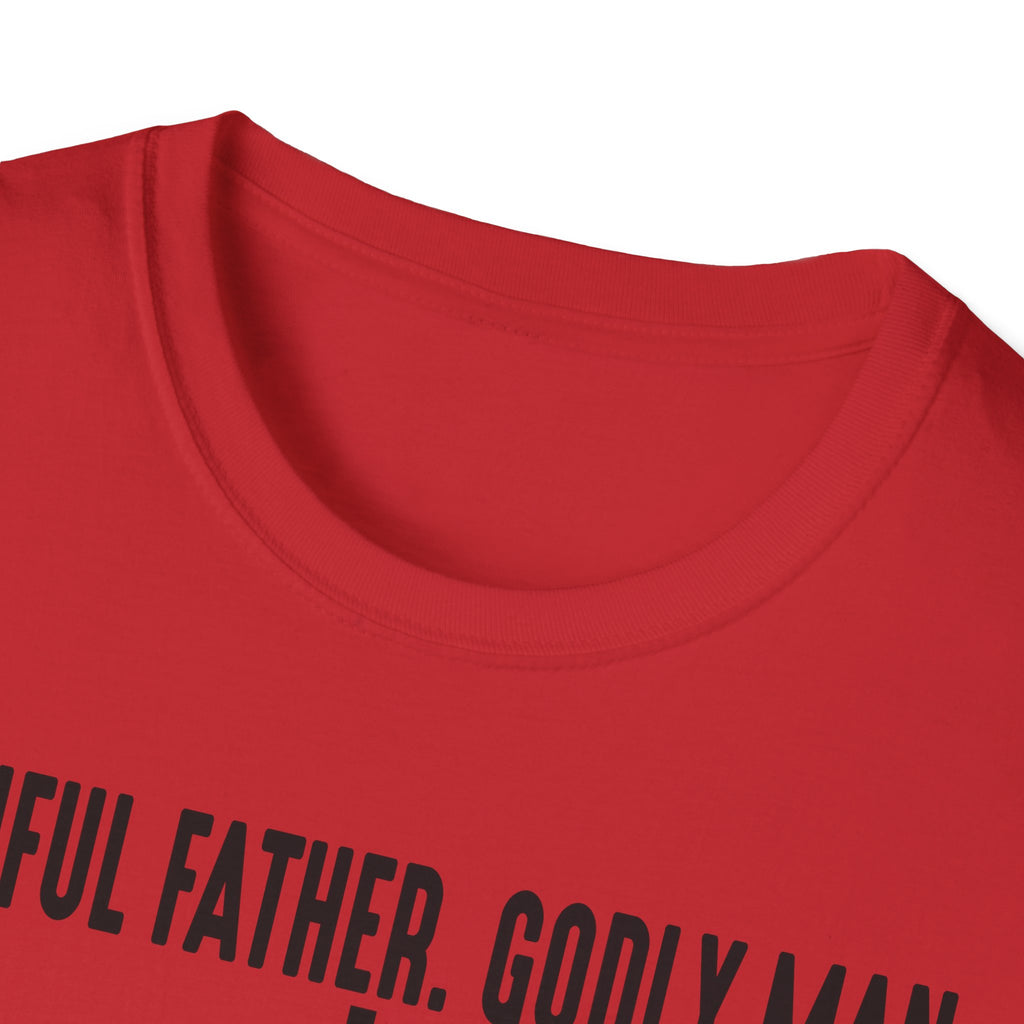 Faithful Father. Godly Man. T‑Shirt — Christian Dad Tee with Cross