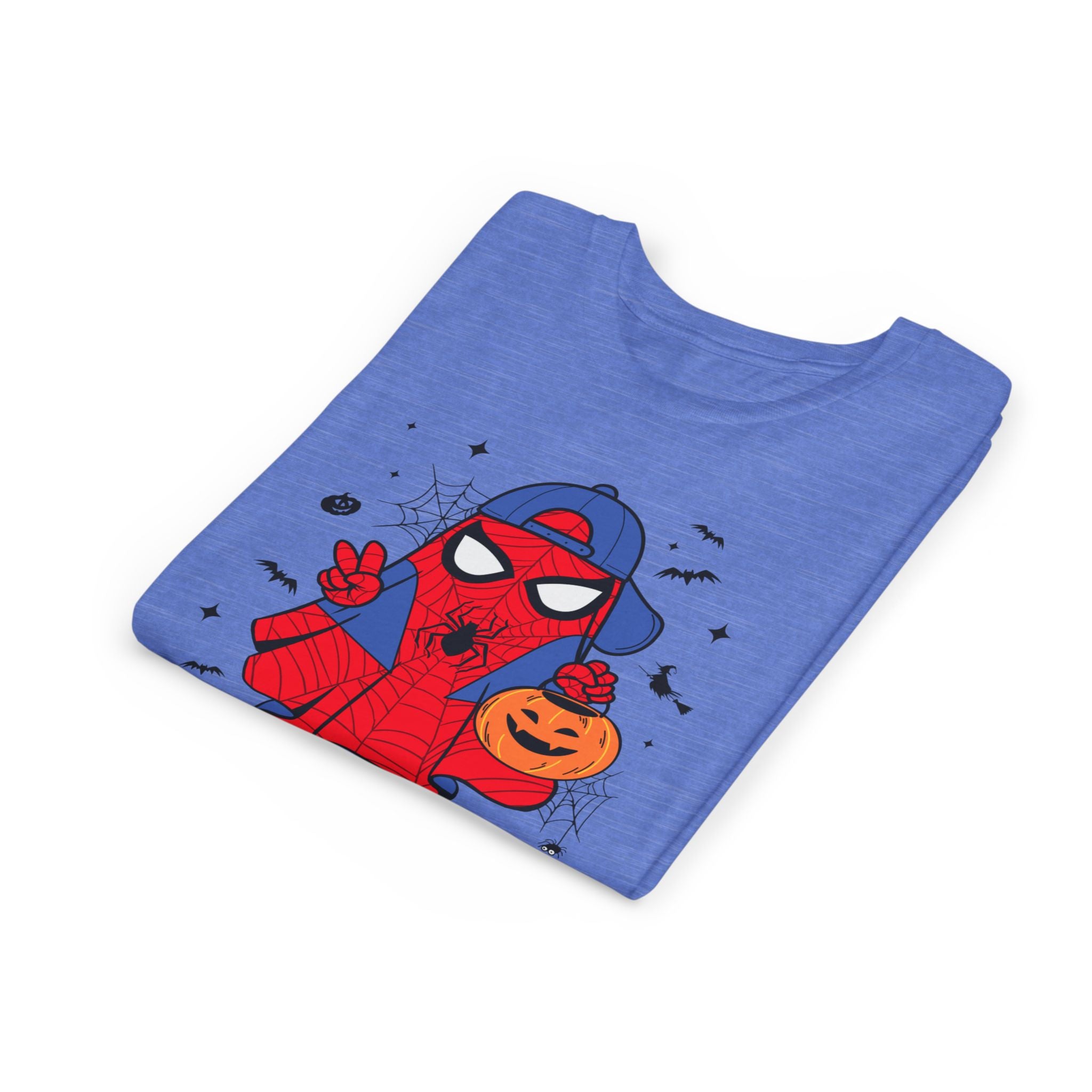 Kids Halloween Spider Superhero Tee – Cute Trick-or-Treat Pumpkin Design