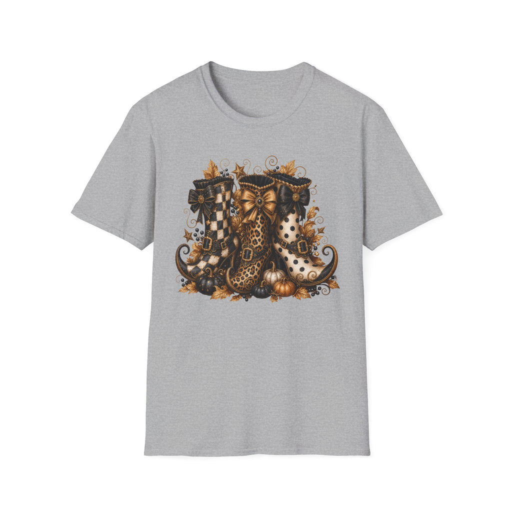 Leopard & Plaid Fall Boots Graphic T-Shirt