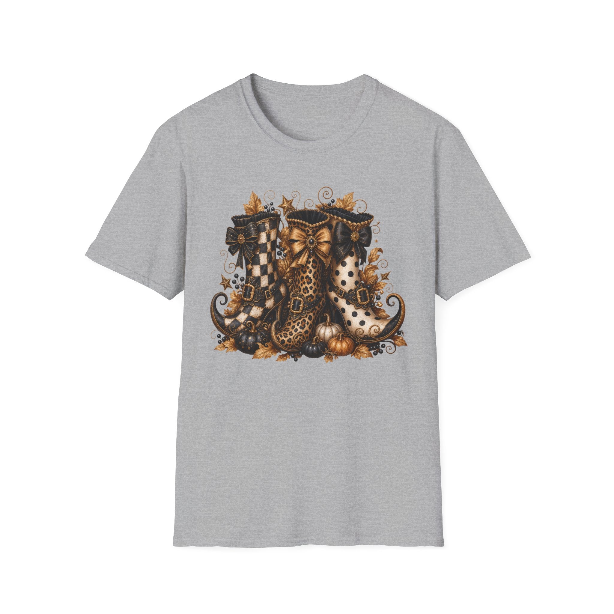 Leopard & Plaid Fall Boots Graphic T-Shirt