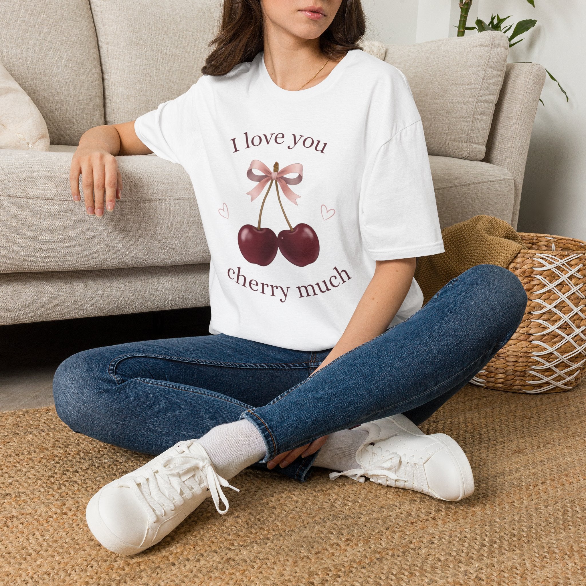 I Love You Cherry Much T-Shirt — Cute Cherry Graphic Valentine Tee