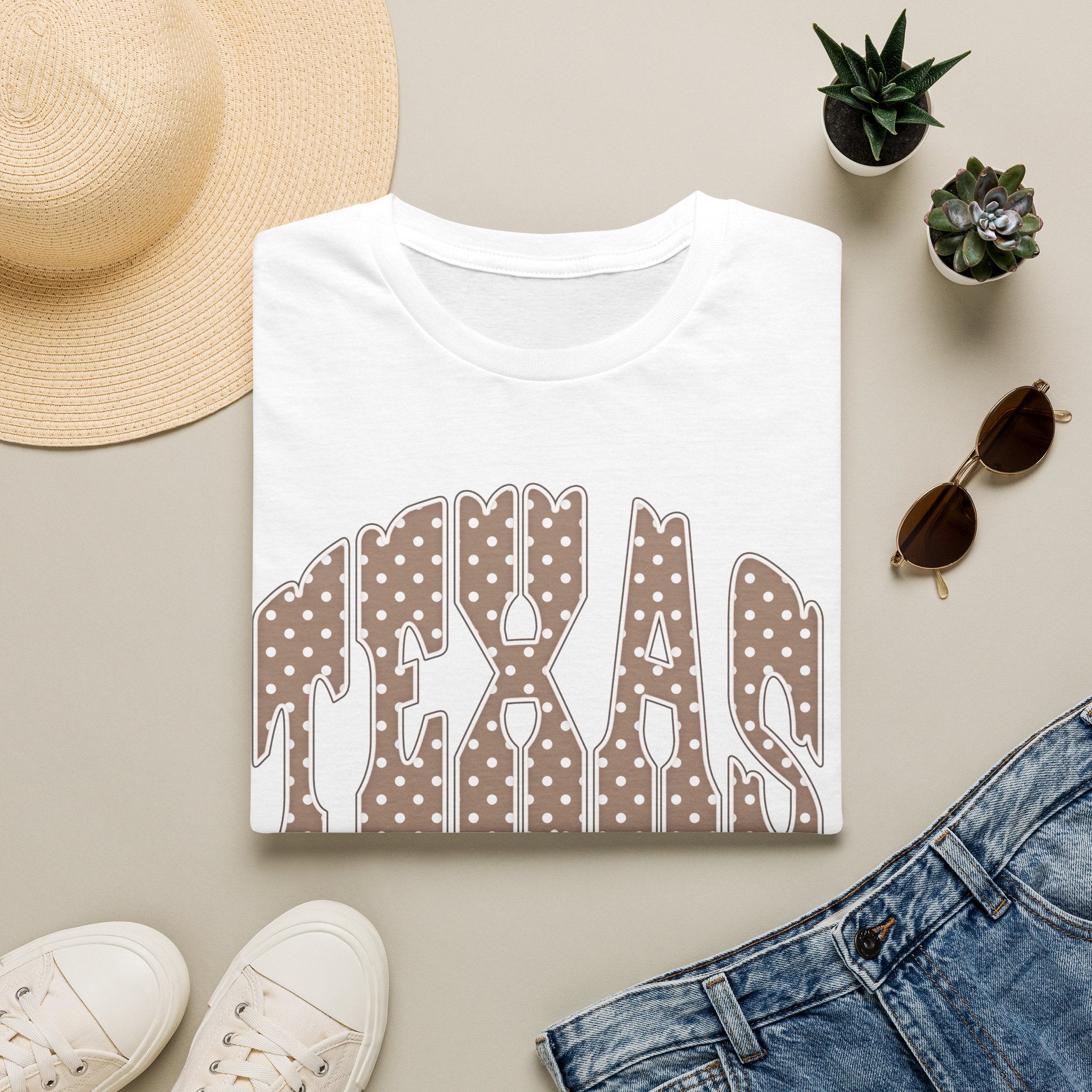 Texas Polka Dot Tee — Retro Western State Graphic T-Shirt