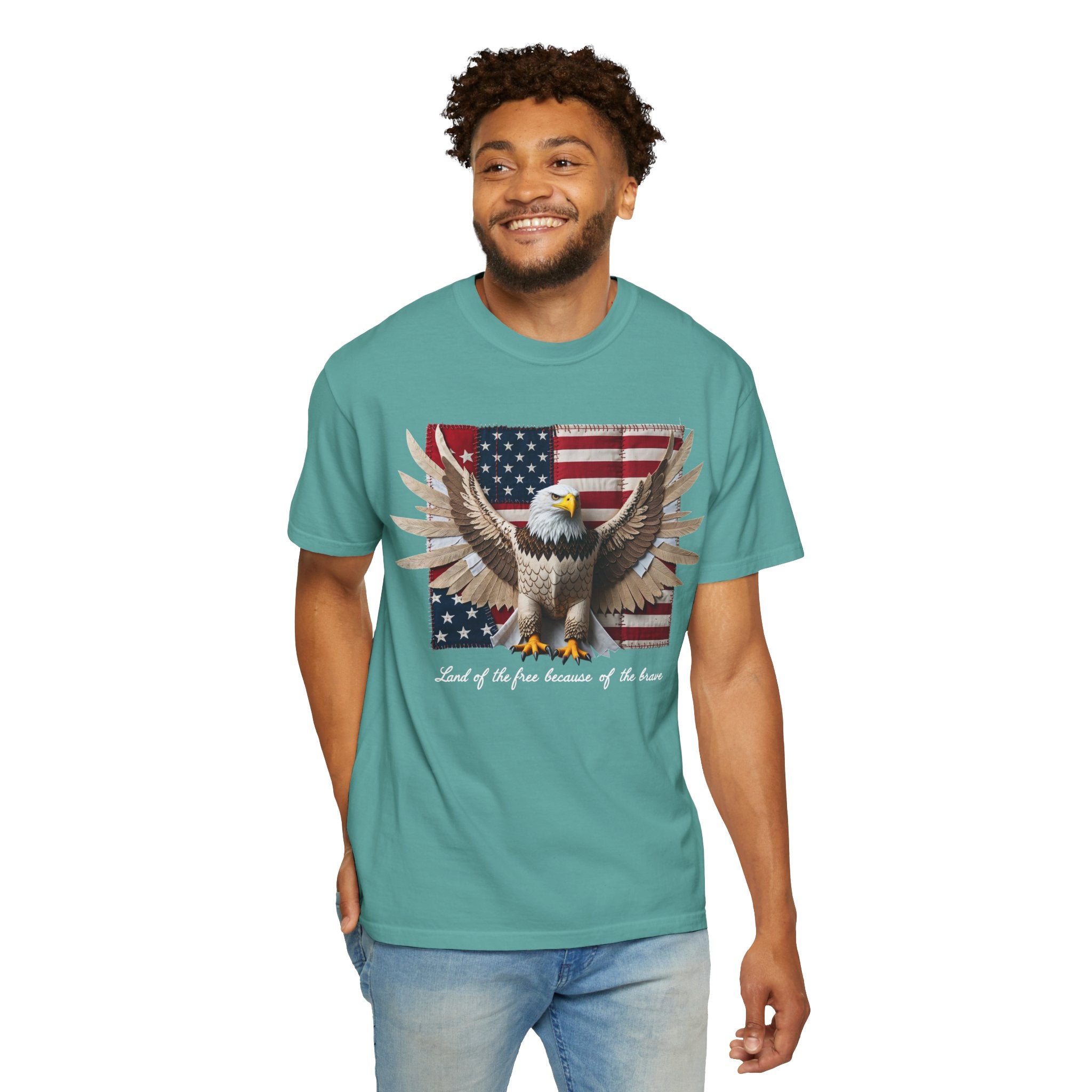 American Eagle Flag T-Shirt – Patriotic Bald Eagle Graphic Tee