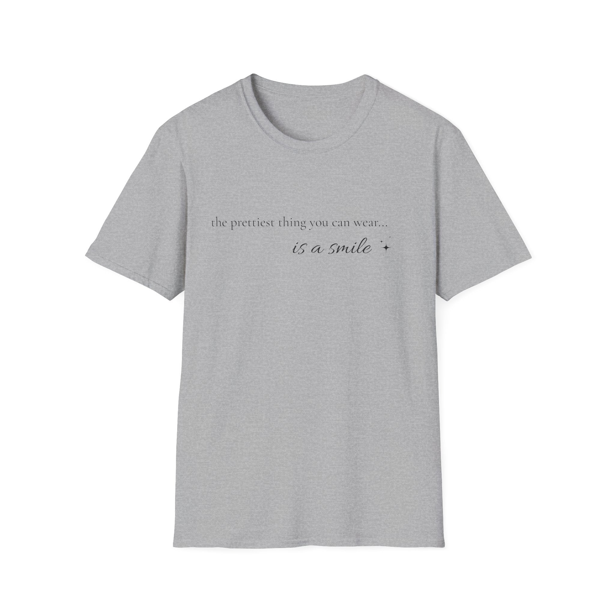 Smile Quote T-Shirt — "The Prettiest Thing You Can Wear is a Smile" Minimal Graphic Tee