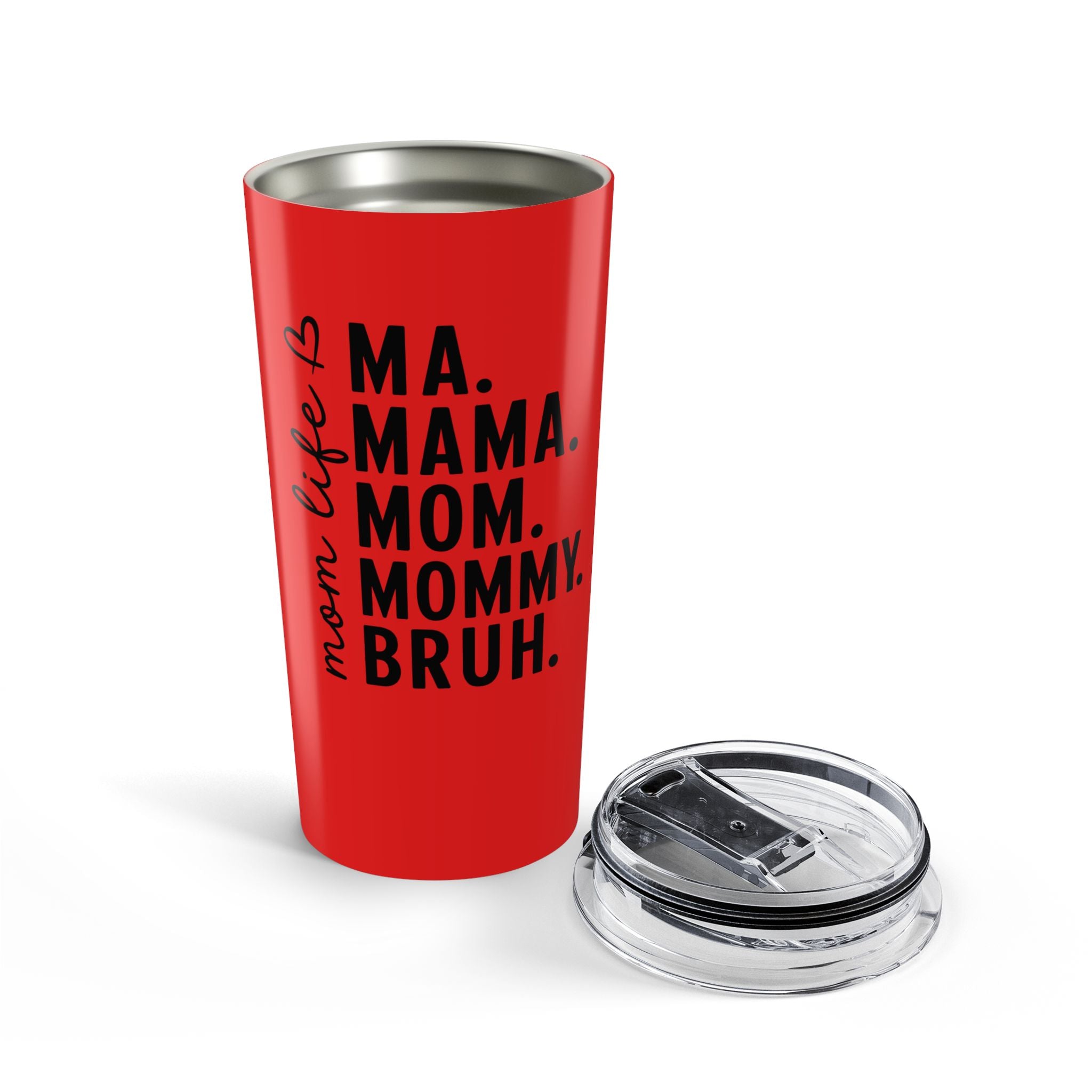 Mommy Bruh 20oz Travel Tumbler – Funny Red Insulated Mom Coffee Cup