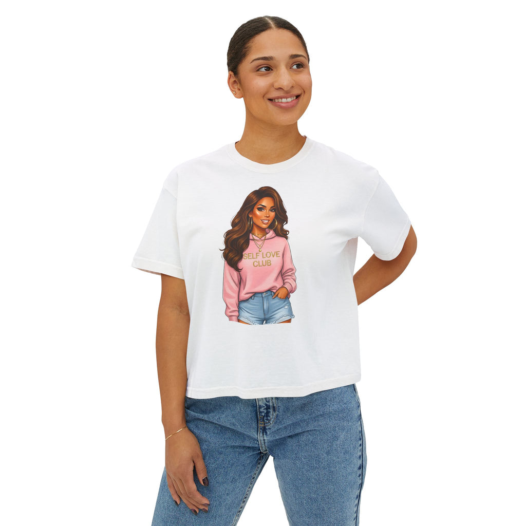 Self Love Club Boxy Tee — Women’s Graphic Cropped T-Shirt