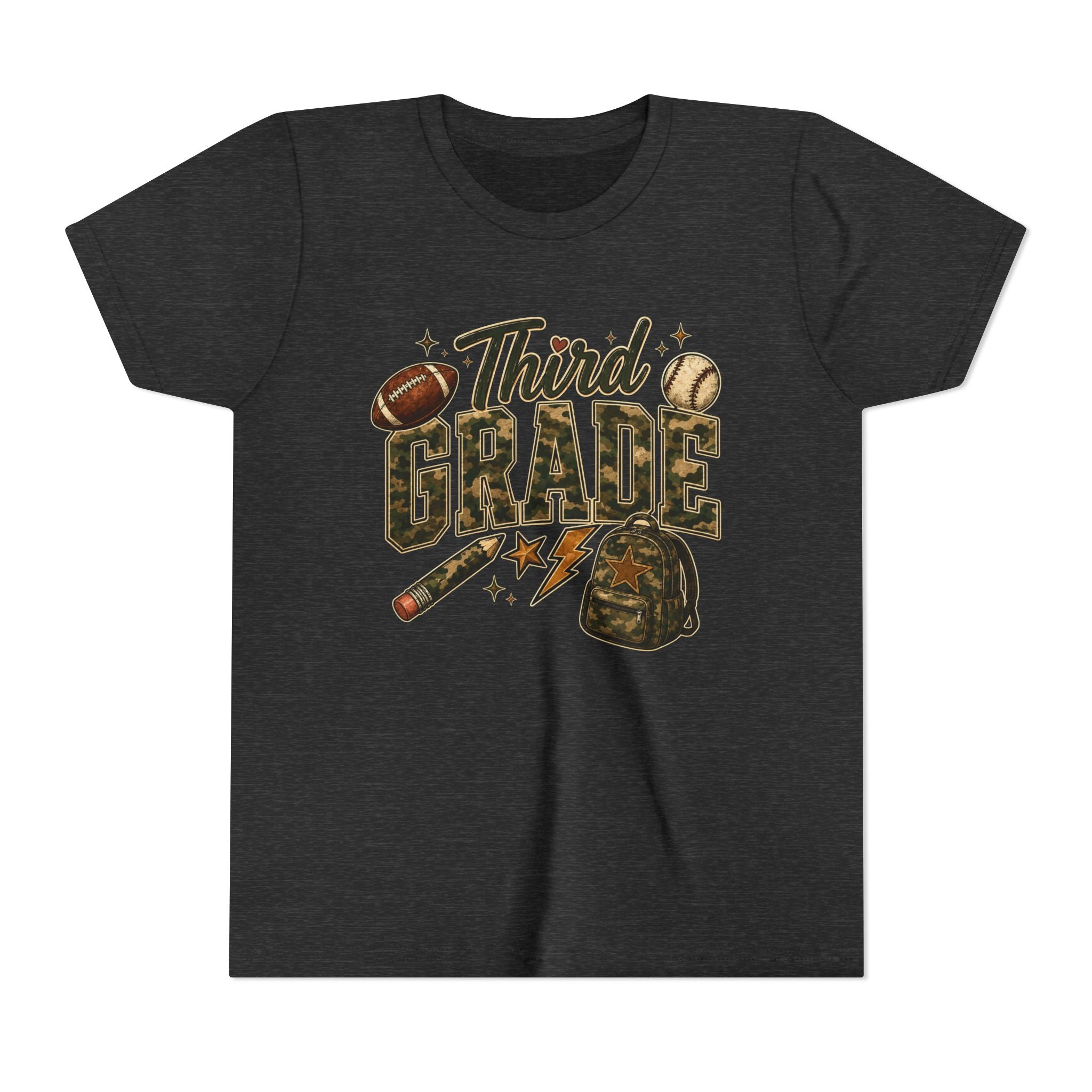 Third Grade Kids Tee - Back to School Sports Backpack Design