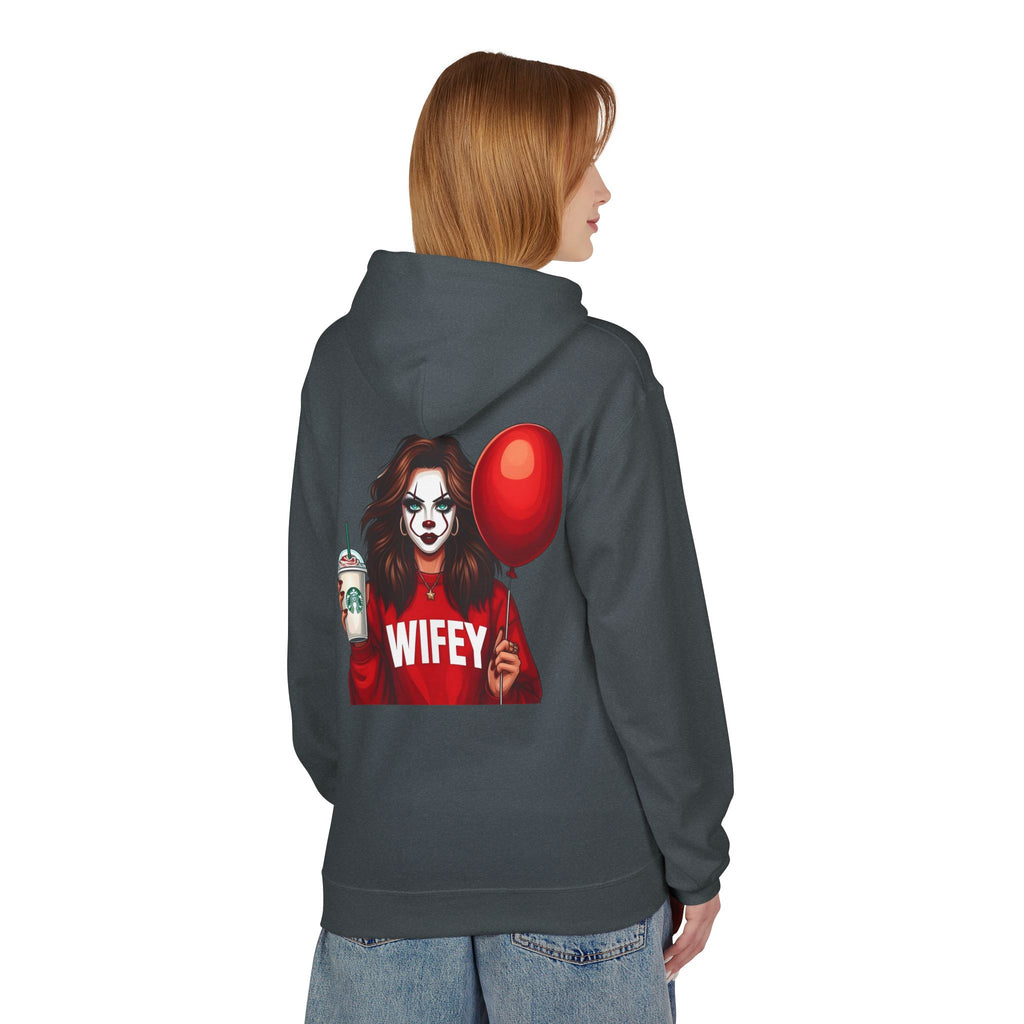 Horror Clown Girl Hoodie – Dark Balloon Graphic Pullover