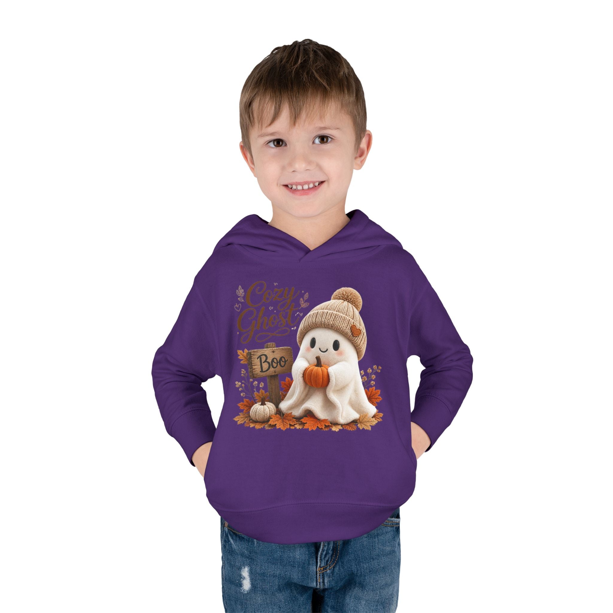 Toddler Hoodie – 'Cozy Ghost' Fall Halloween Pullover