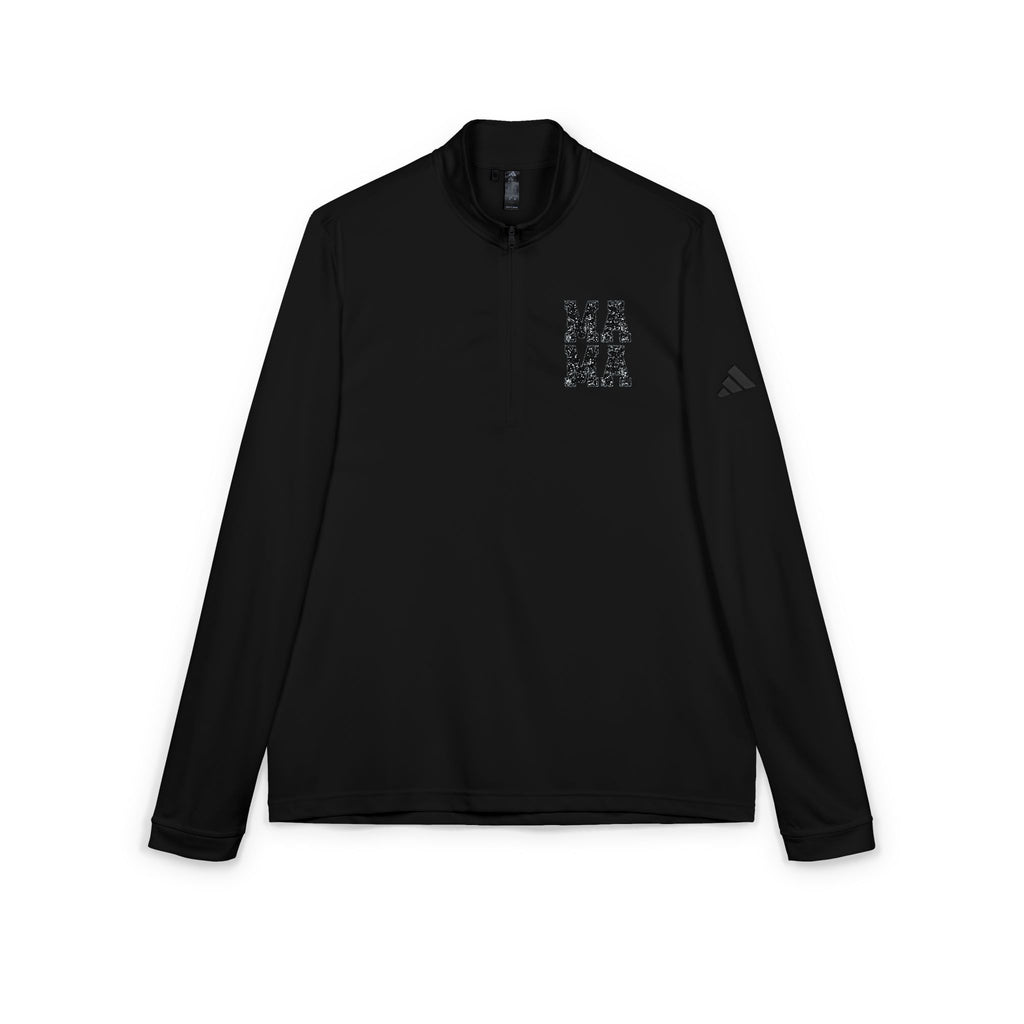MAMA distressed block letters Quarter-Zip Pullover | Embroidered chest logo