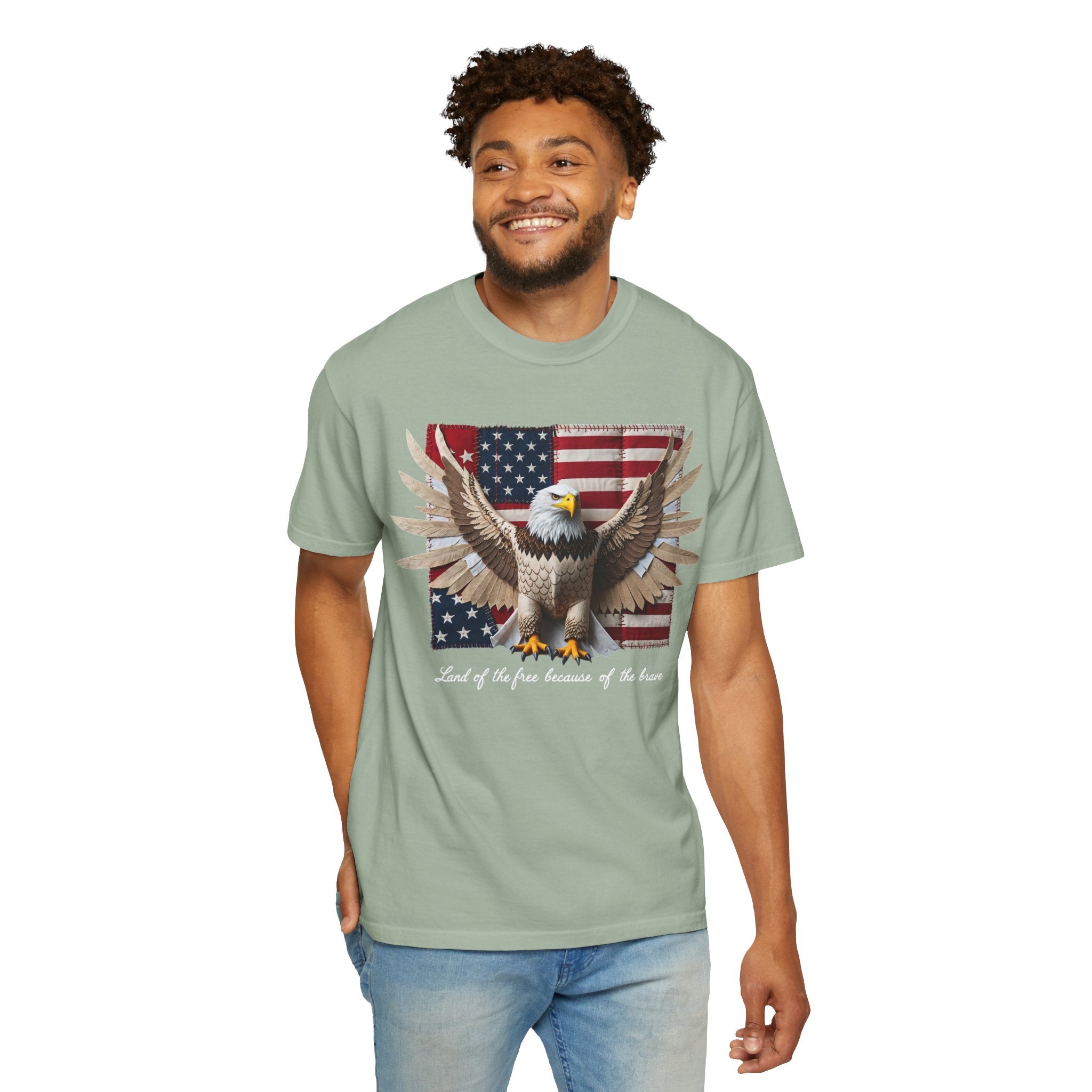 American Eagle Flag T-Shirt – Patriotic Bald Eagle Graphic Tee