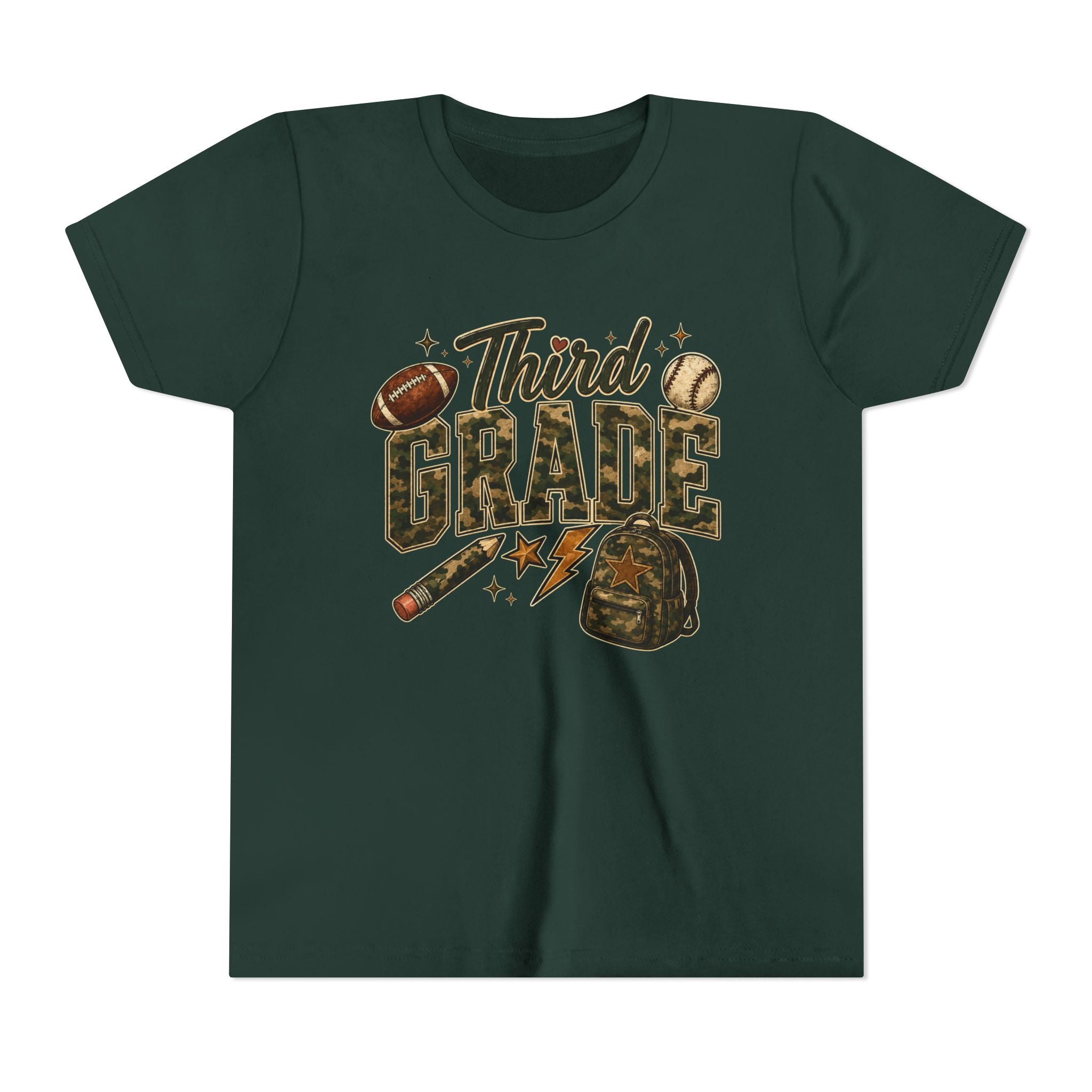 Third Grade Kids Tee - Back to School Sports Backpack Design