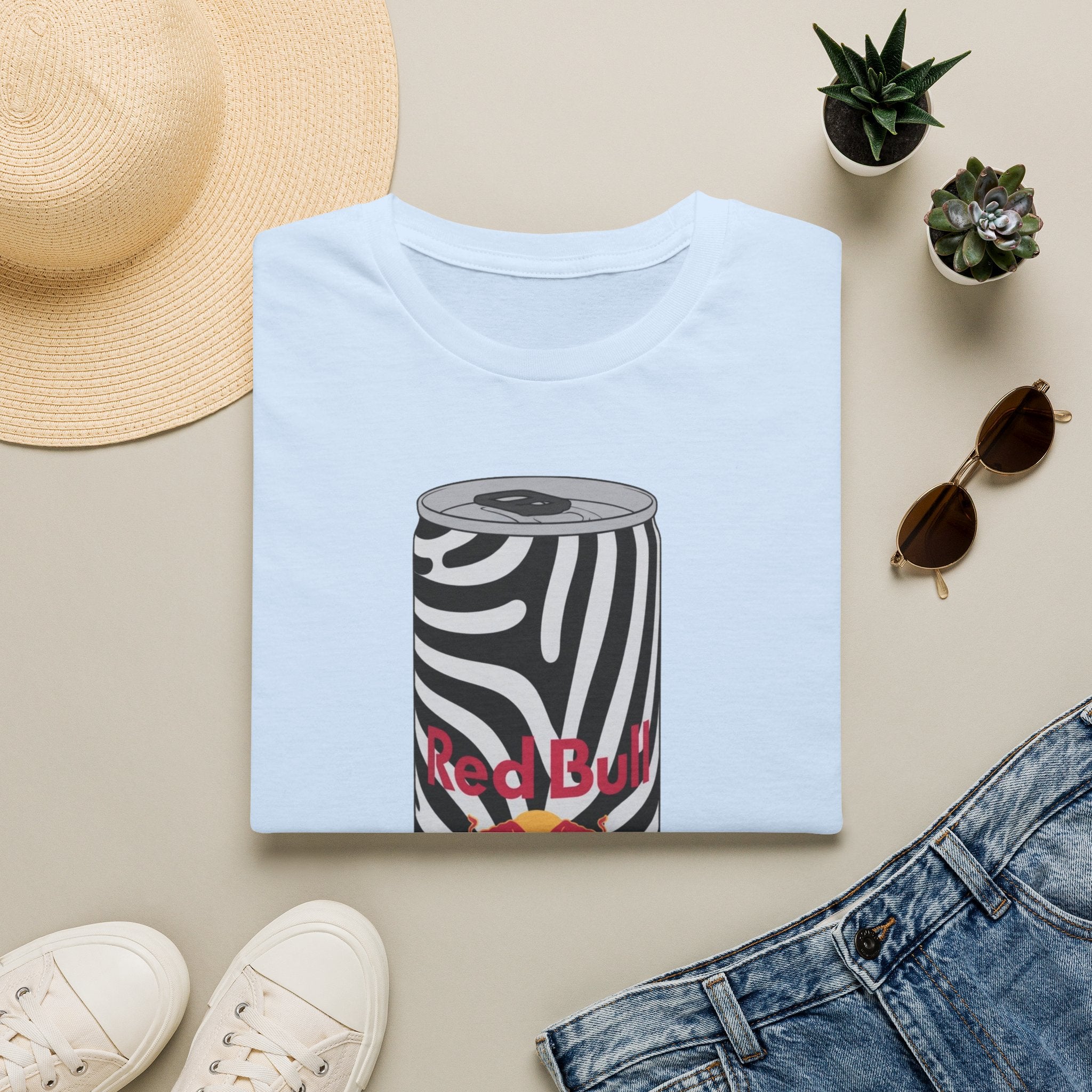 Zebra Can Graphic T-Shirt — Bold Retro Energy Drink Design