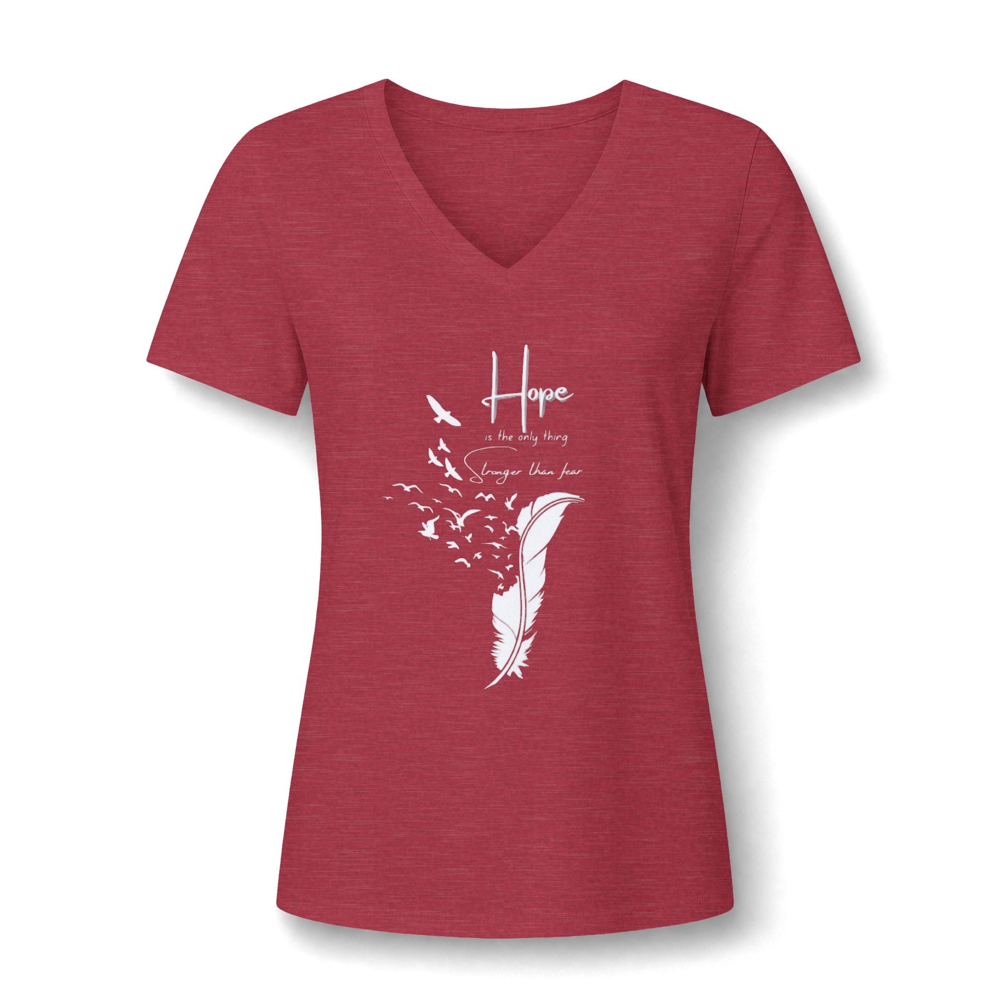 Hope Feather V-Neck Tee — Inspirational Women’s Shirt