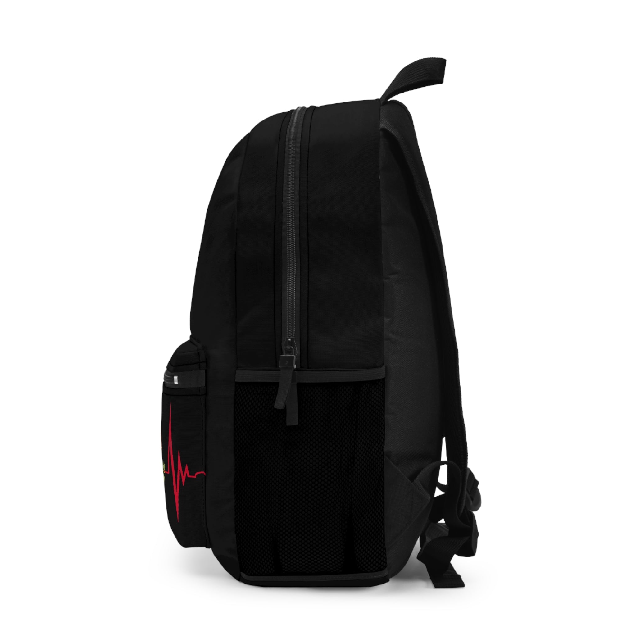 Mexican Flag Heartbeat Backpack — Mexico Eagle Emblem Travel Bag
