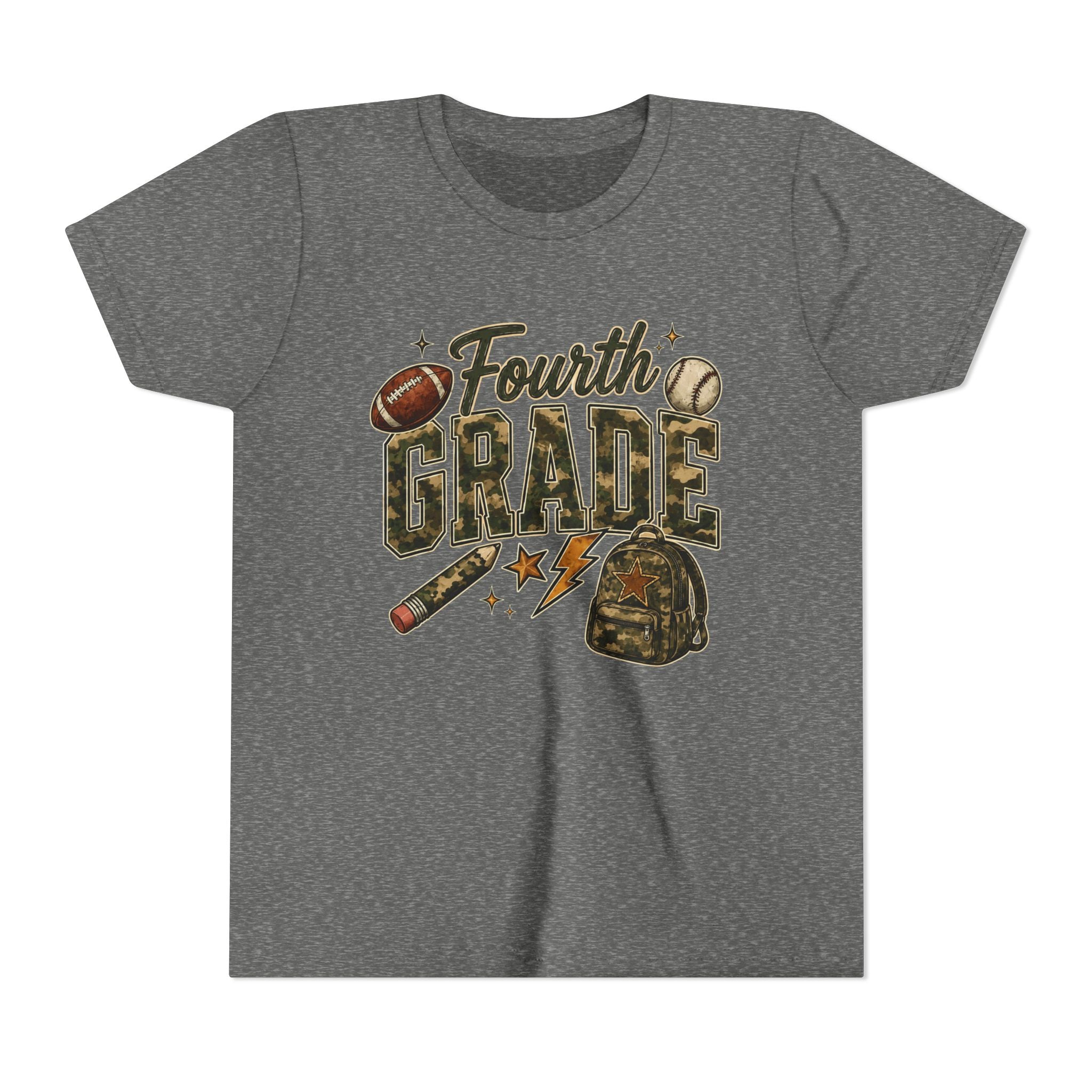 Fourth Grade Kids' T-Shirt – Back-to-School Sports & Backpack Design