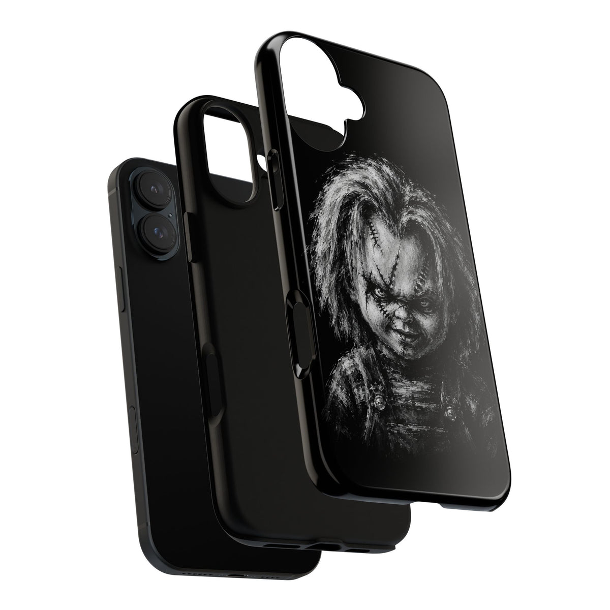 Horror Doll Phone Case - Chucky-Inspired Creepy Portrait Tough Case