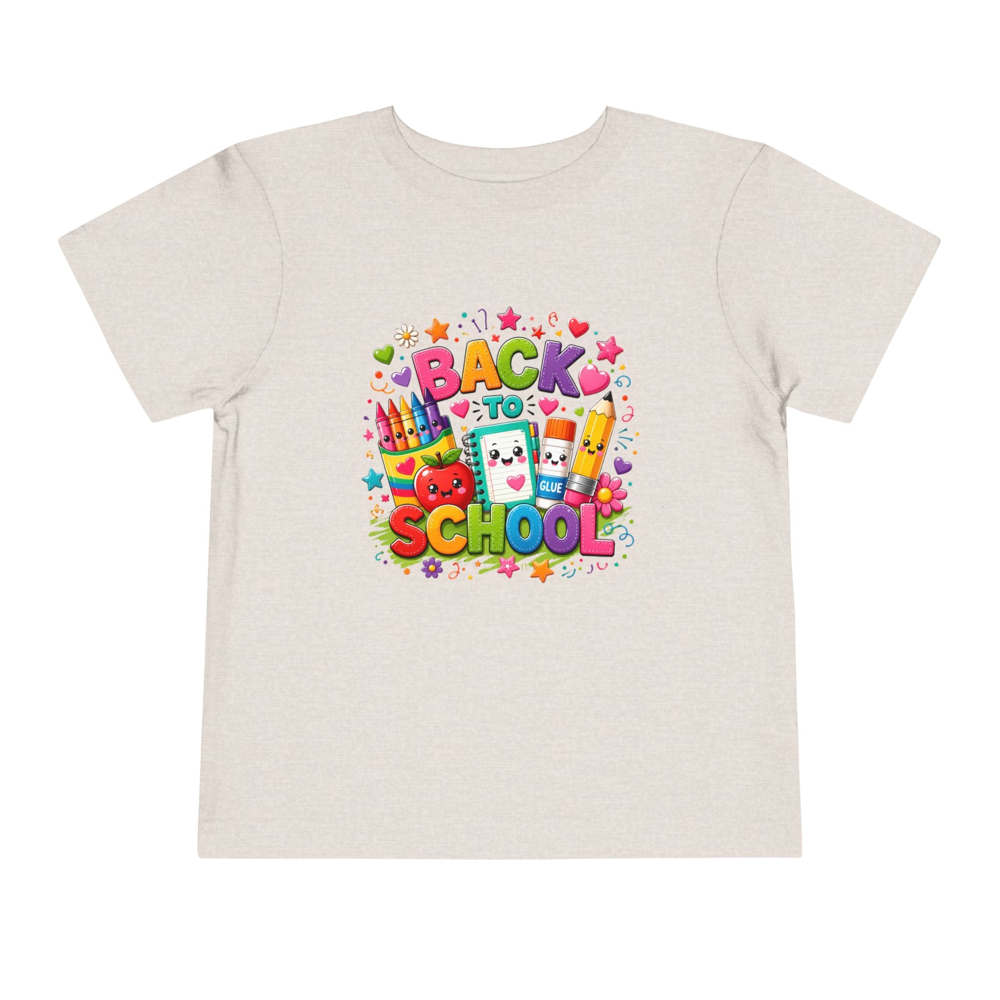 Back to School Toddler Tee – Cute Kawaii School Supplies Graphic