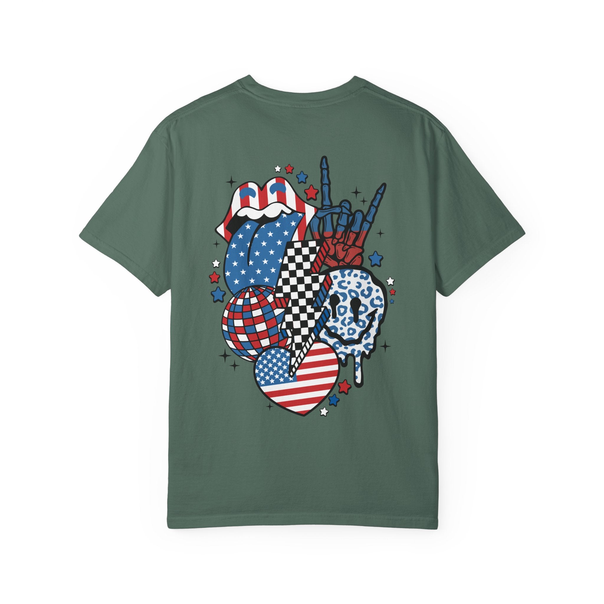 American Flag Rock Tongue T-Shirt