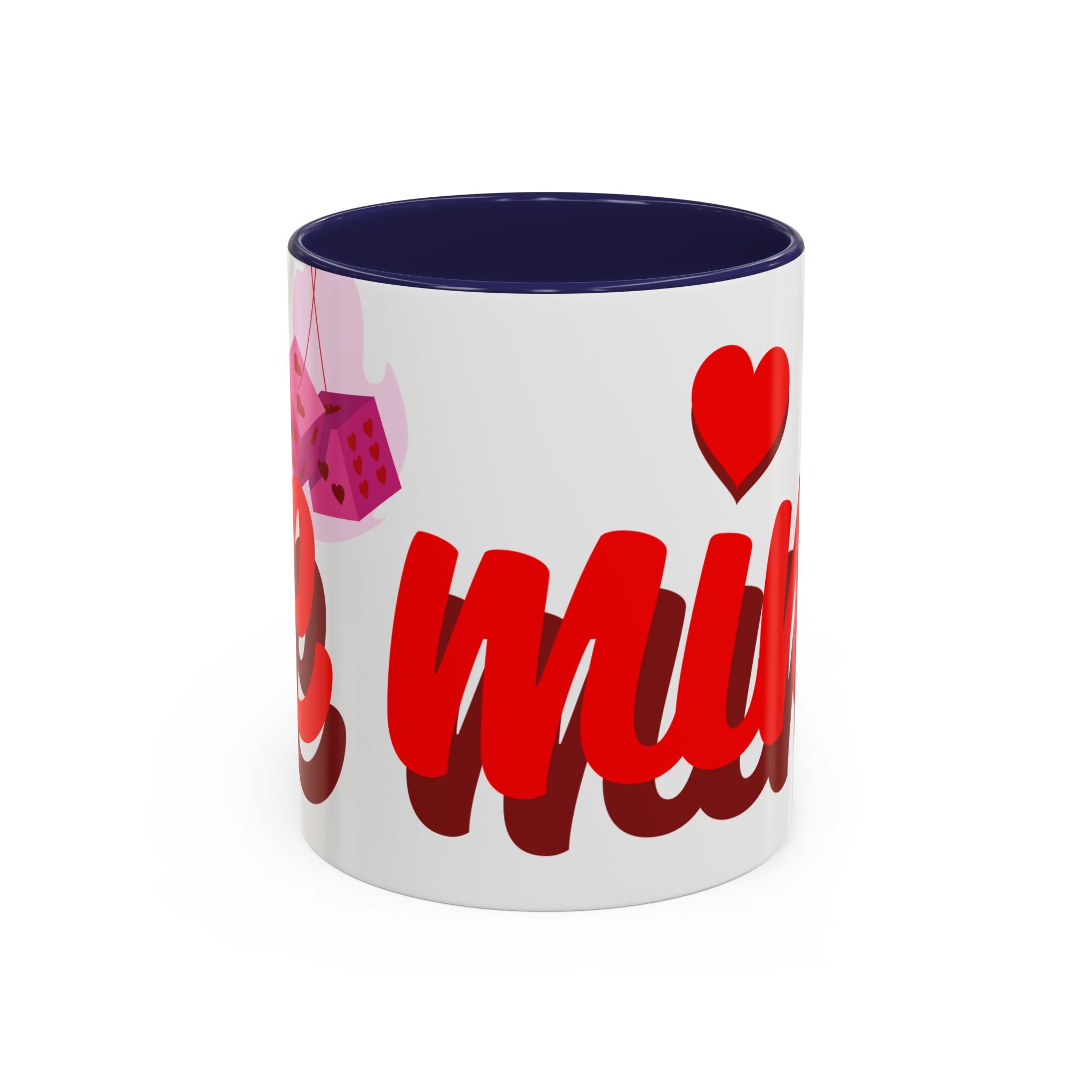 Be Mine Mug | Heart Valentine Coffee Mug, Accent Handle and Rim