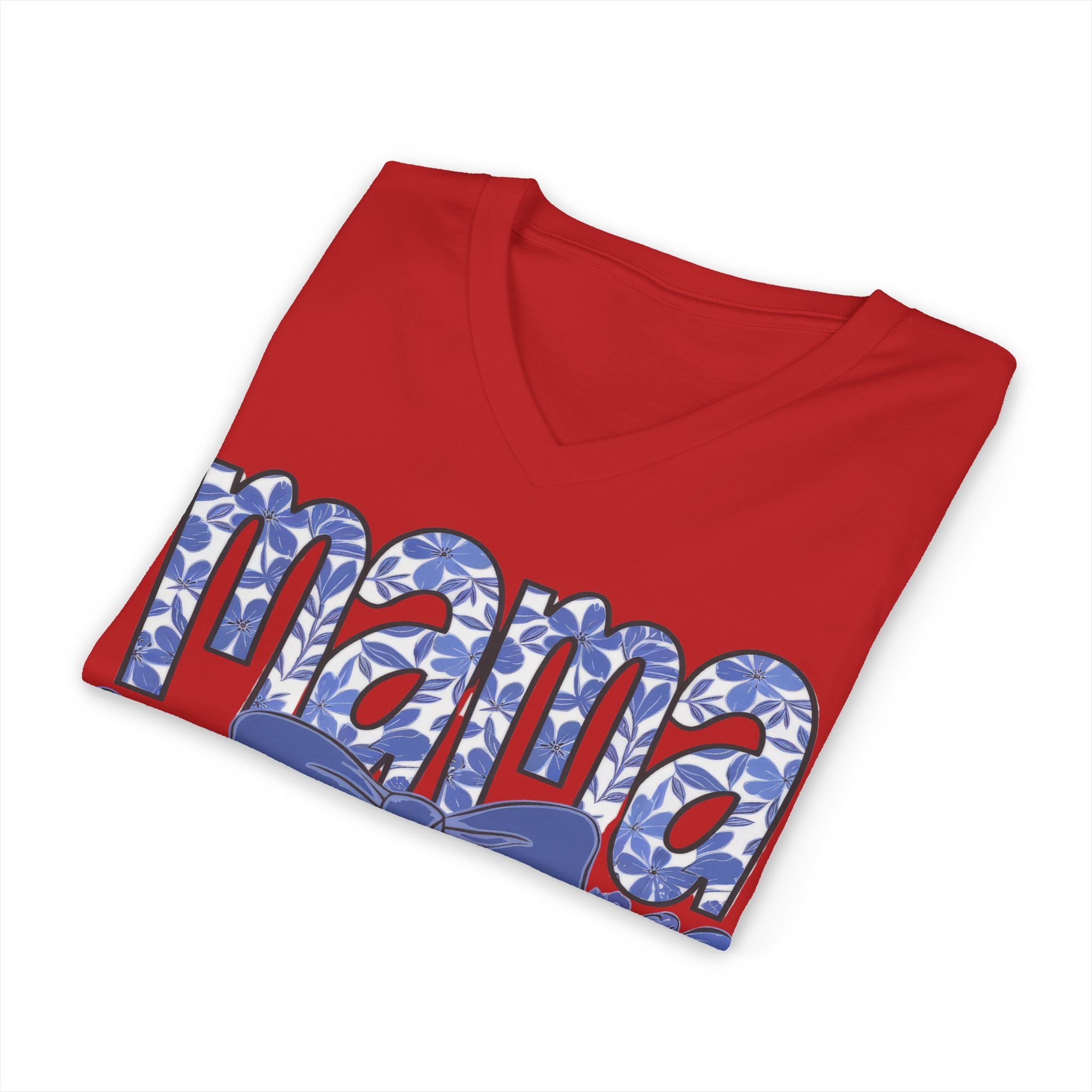 Mama Floral Bow V-Neck Tee — Mothers Day Gift Tee