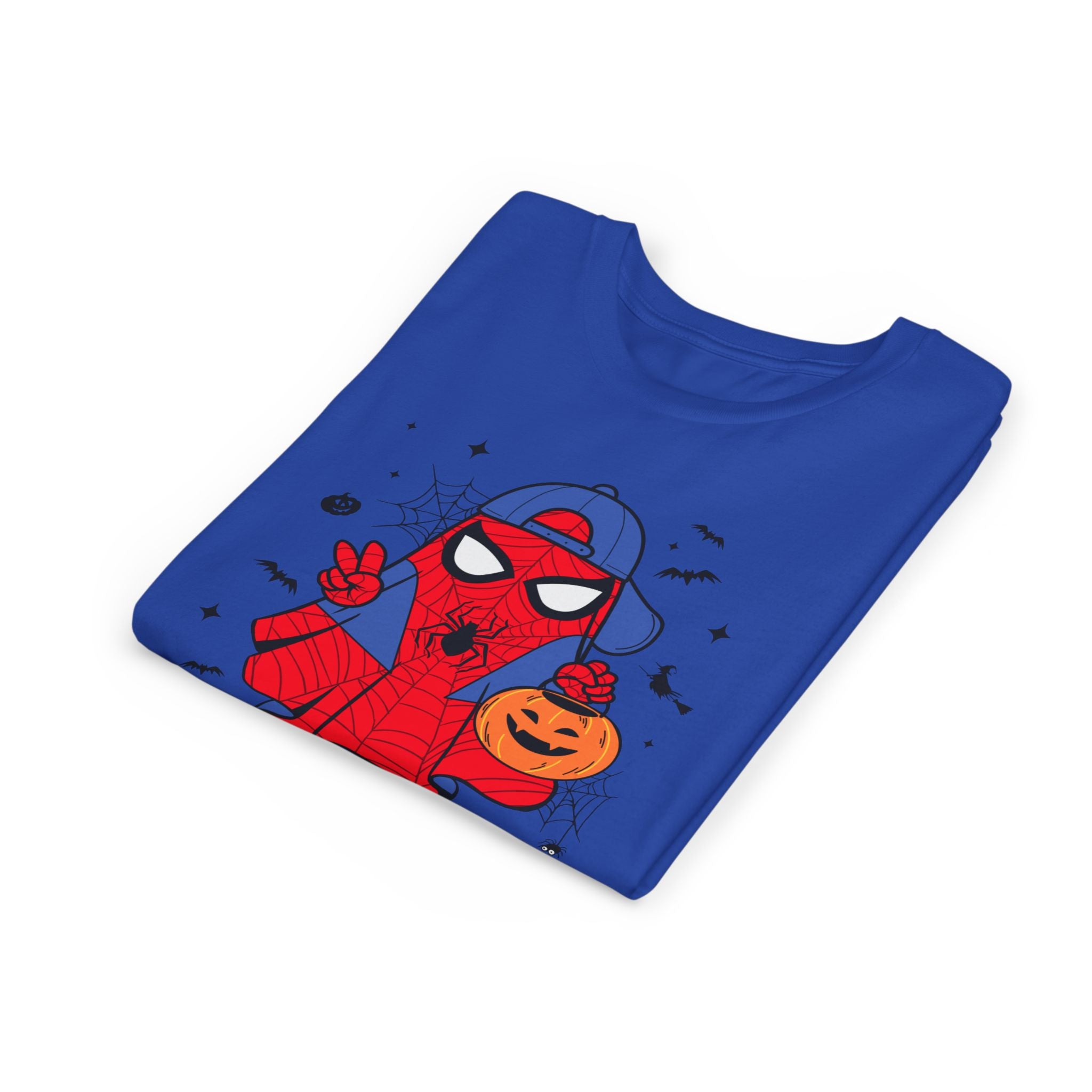 Kids Halloween Spider Superhero Tee – Cute Trick-or-Treat Pumpkin Design