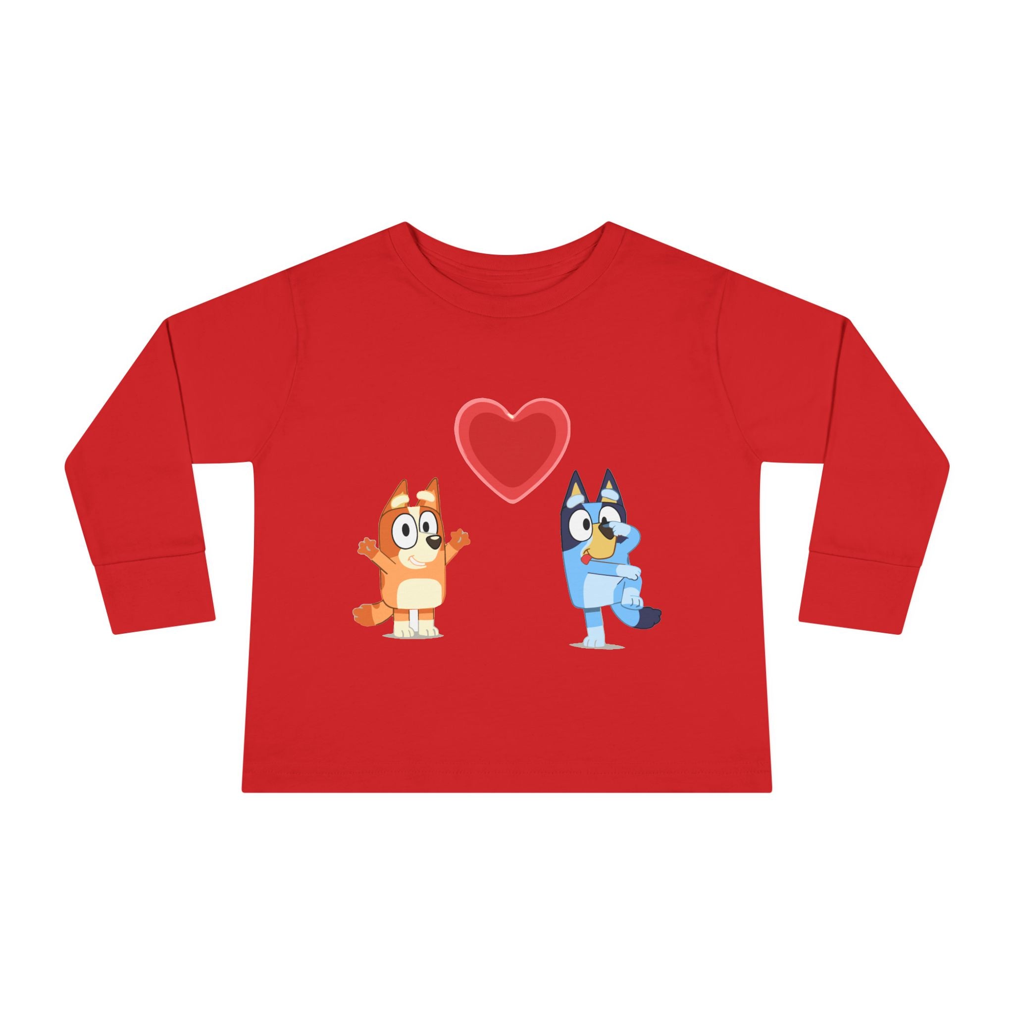 Bluey & Bingo Heart Toddler Long Sleeve Tee
