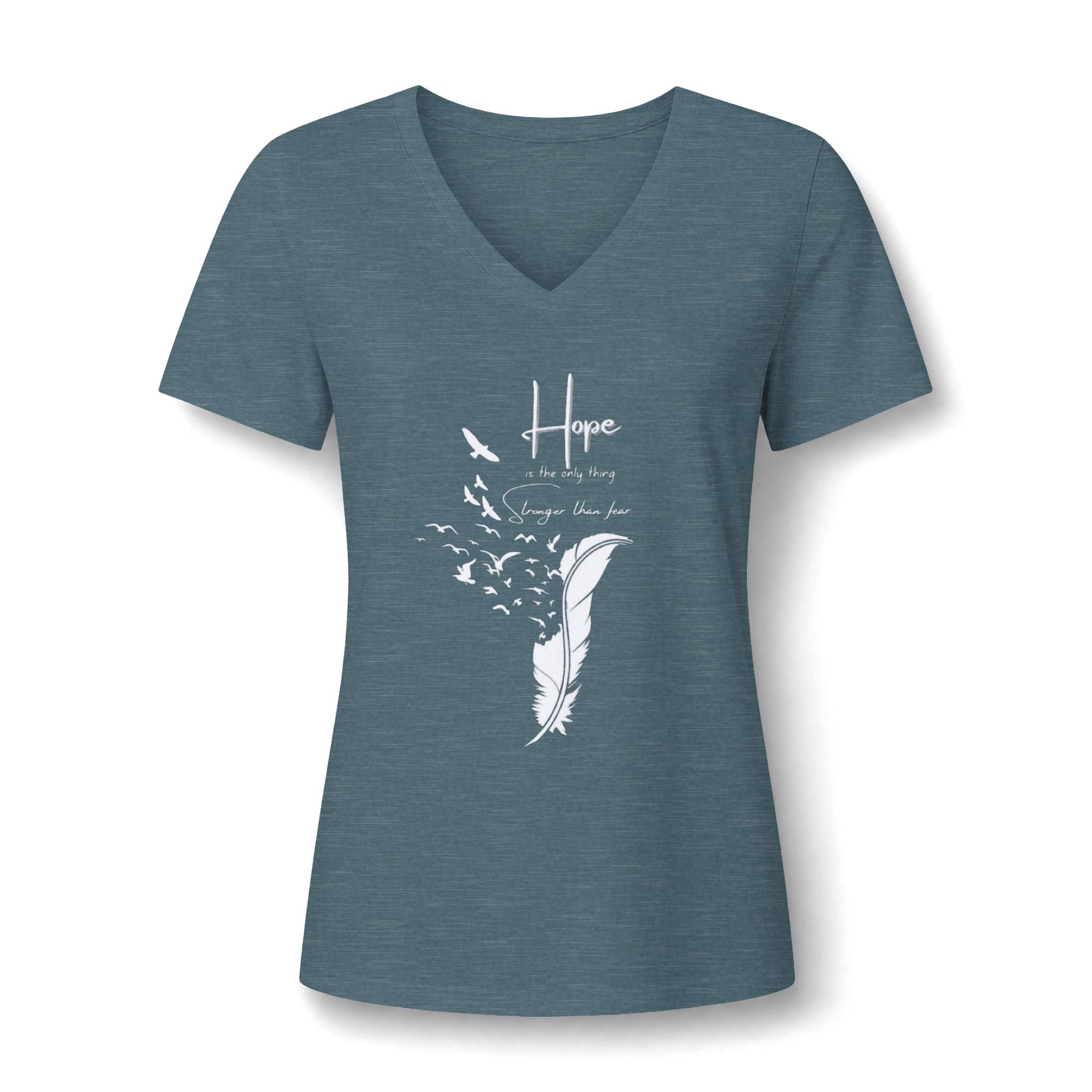 Hope Feather V-Neck Tee — Inspirational Women’s Shirt