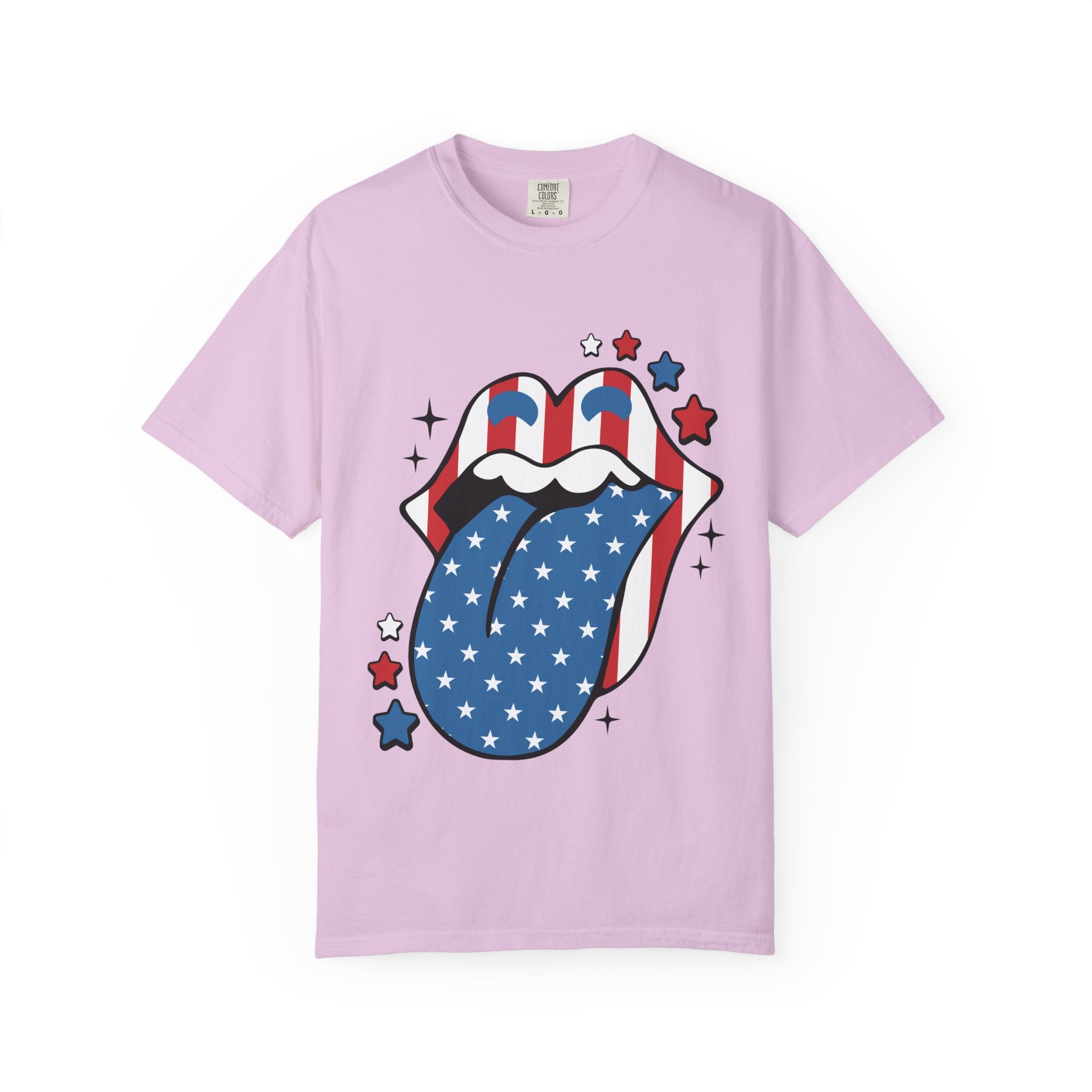 American Flag Rock Tongue T-Shirt