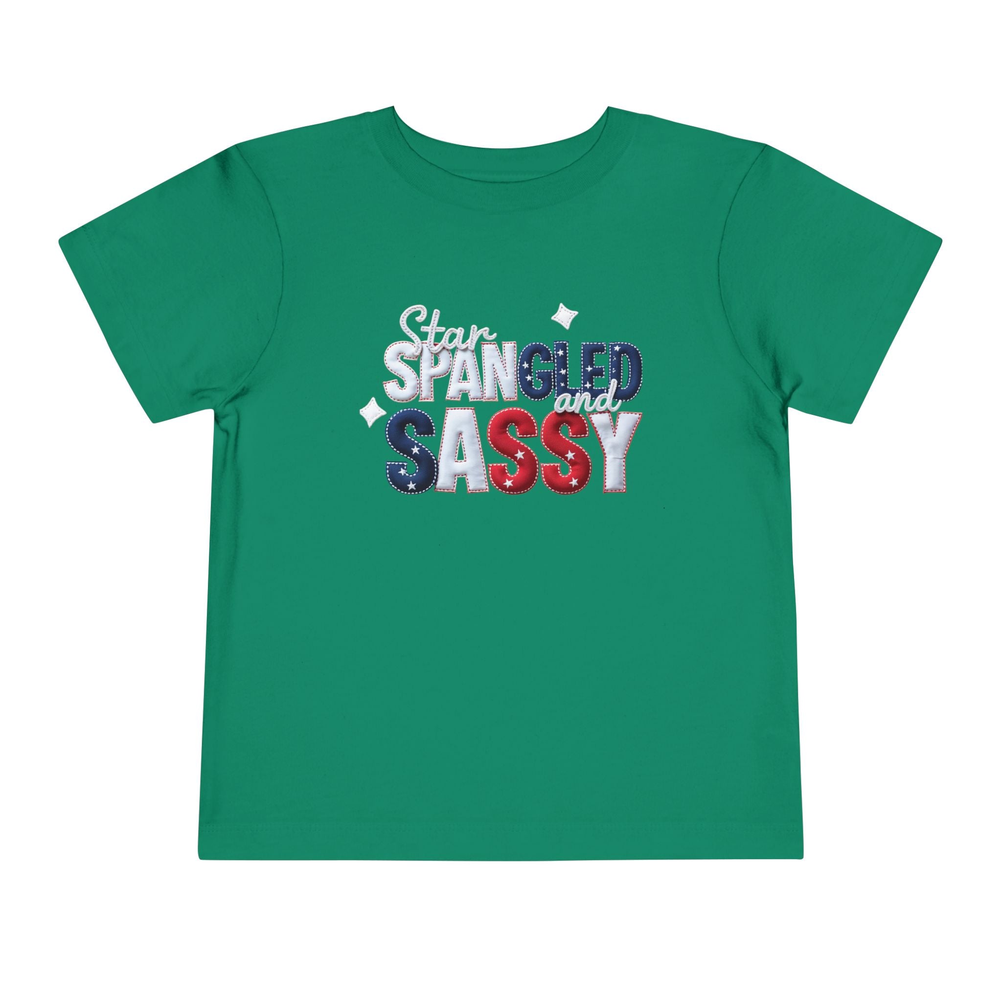Toddler Tee - "Stay Spangled Sassy" Patriotic Bow 4th of July Shirt