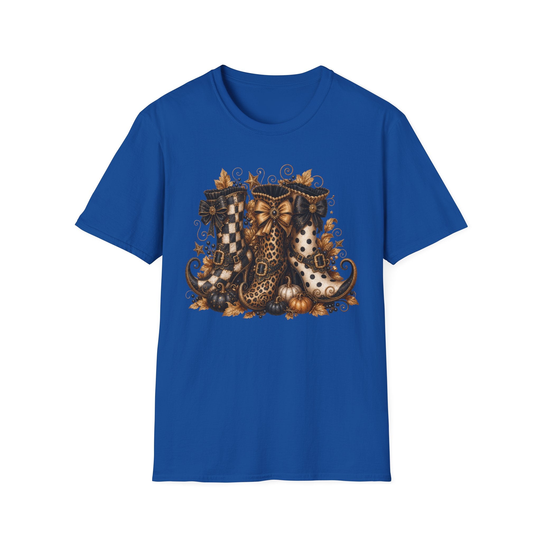 Leopard & Plaid Fall Boots Graphic T-Shirt