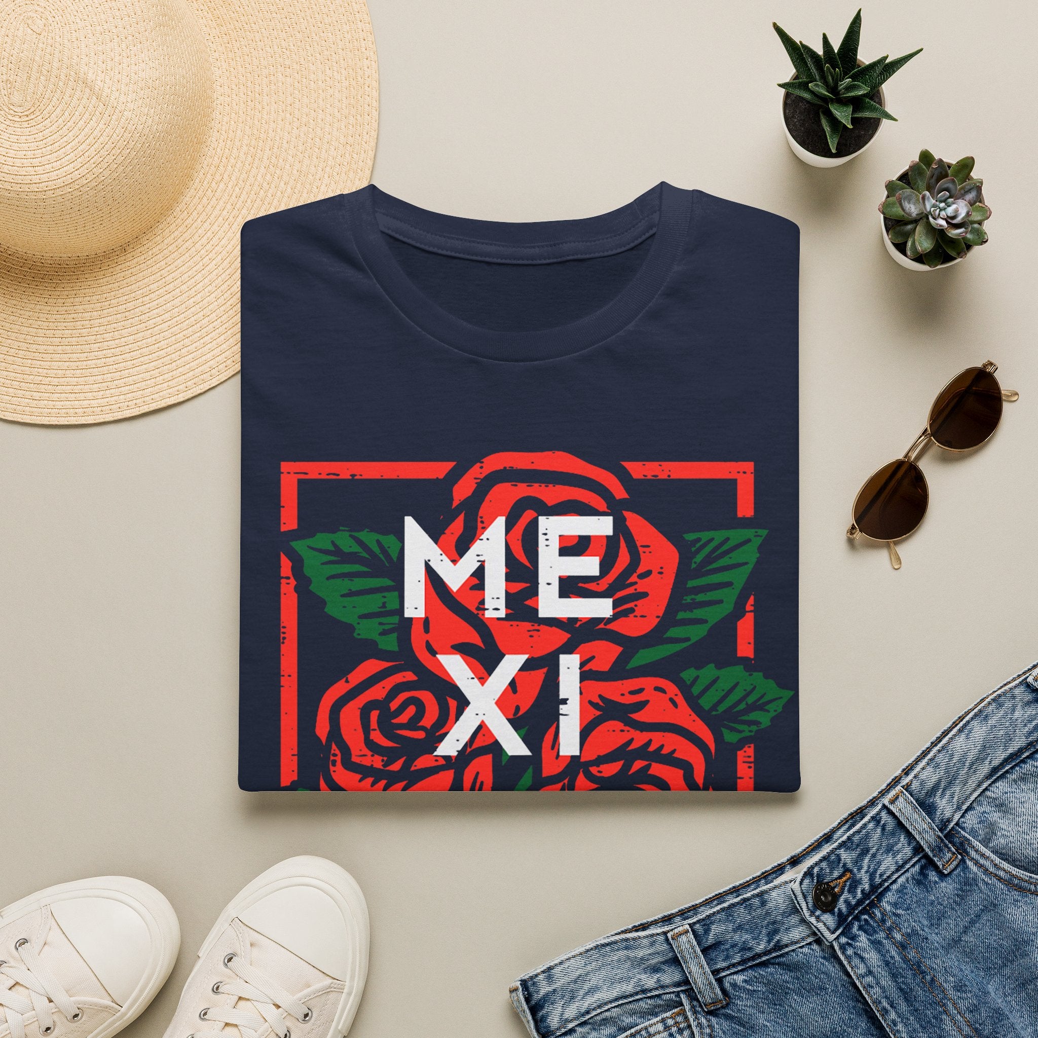 Mexicana Rose T-Shirt — Bold Floral Mexico Pride Tee